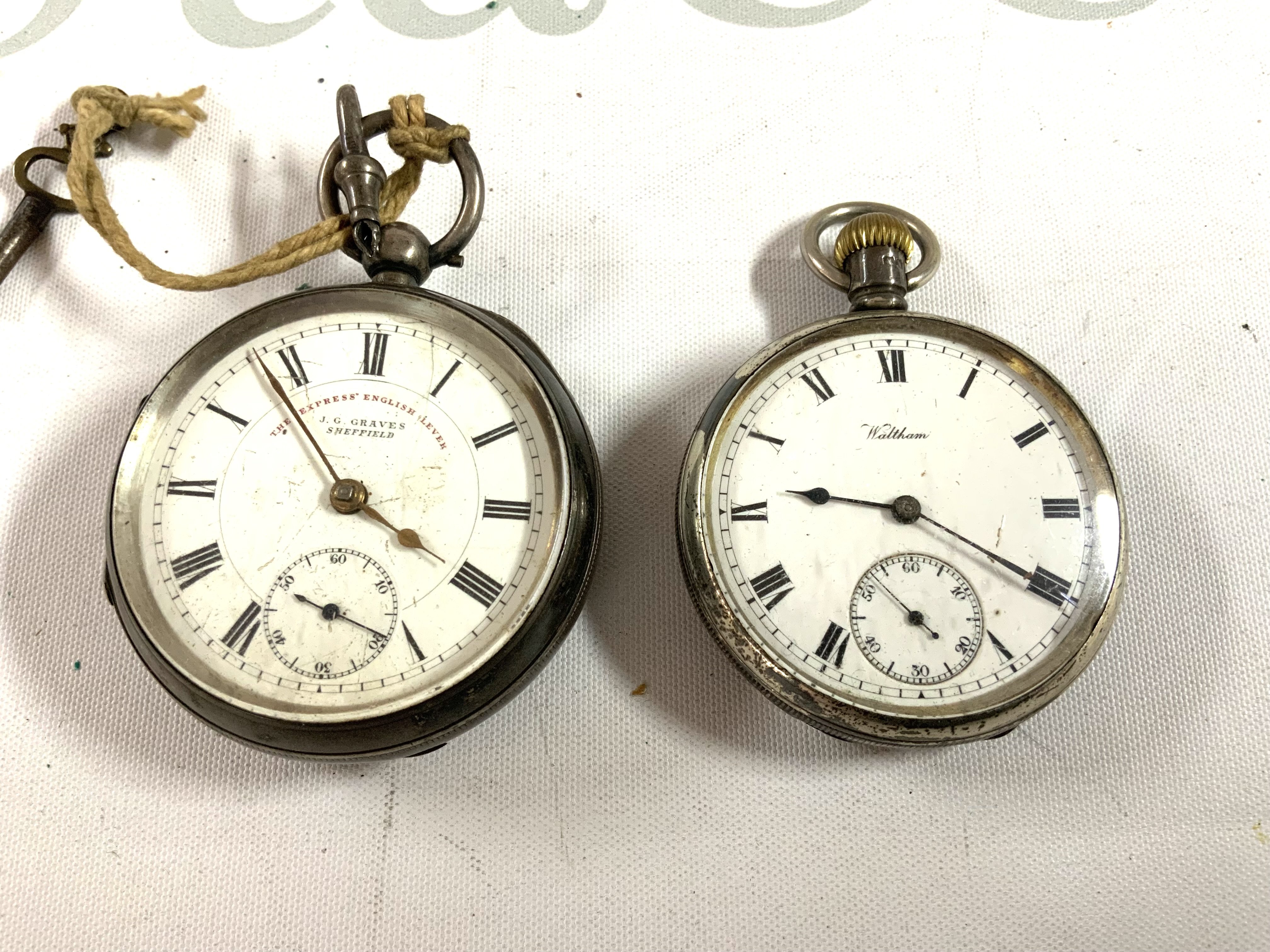 2 vintage silver cased pocket watches. (A)