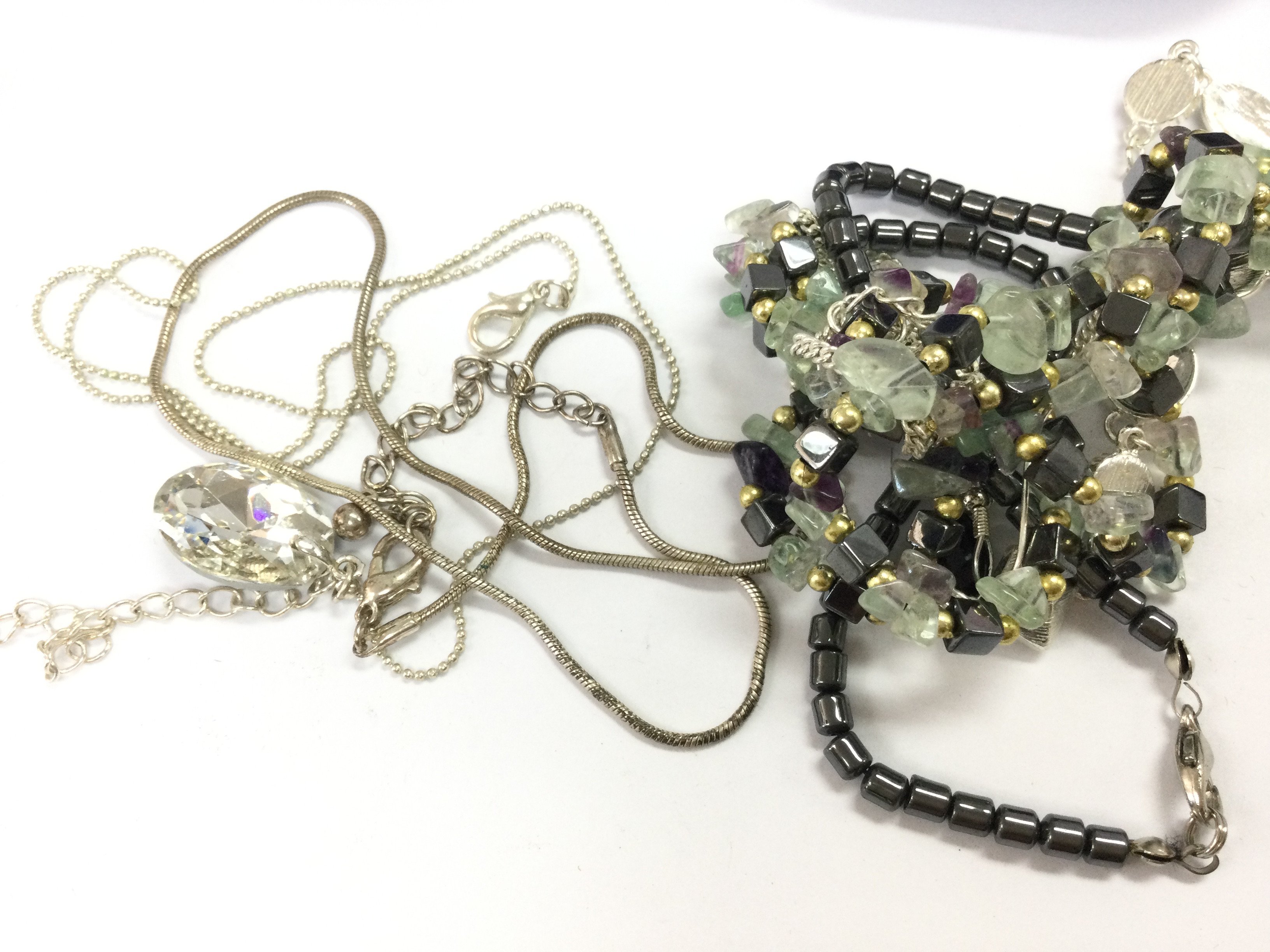 Collection mixed costume jewellery including necklaces, earrings. Postage category A- NO RESERVE