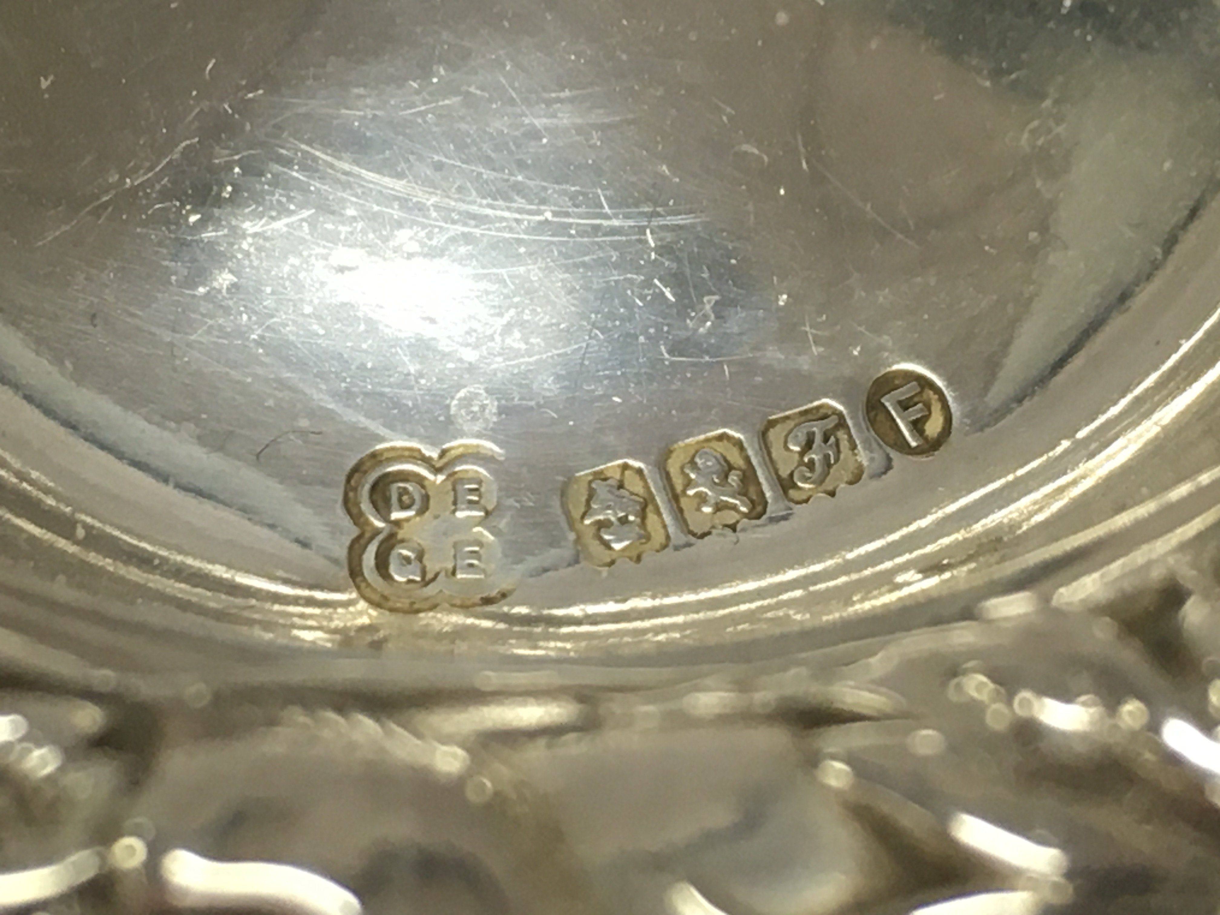 A collection of Six Silver hallmarked topped tidy jars and a pair of small silver dishes