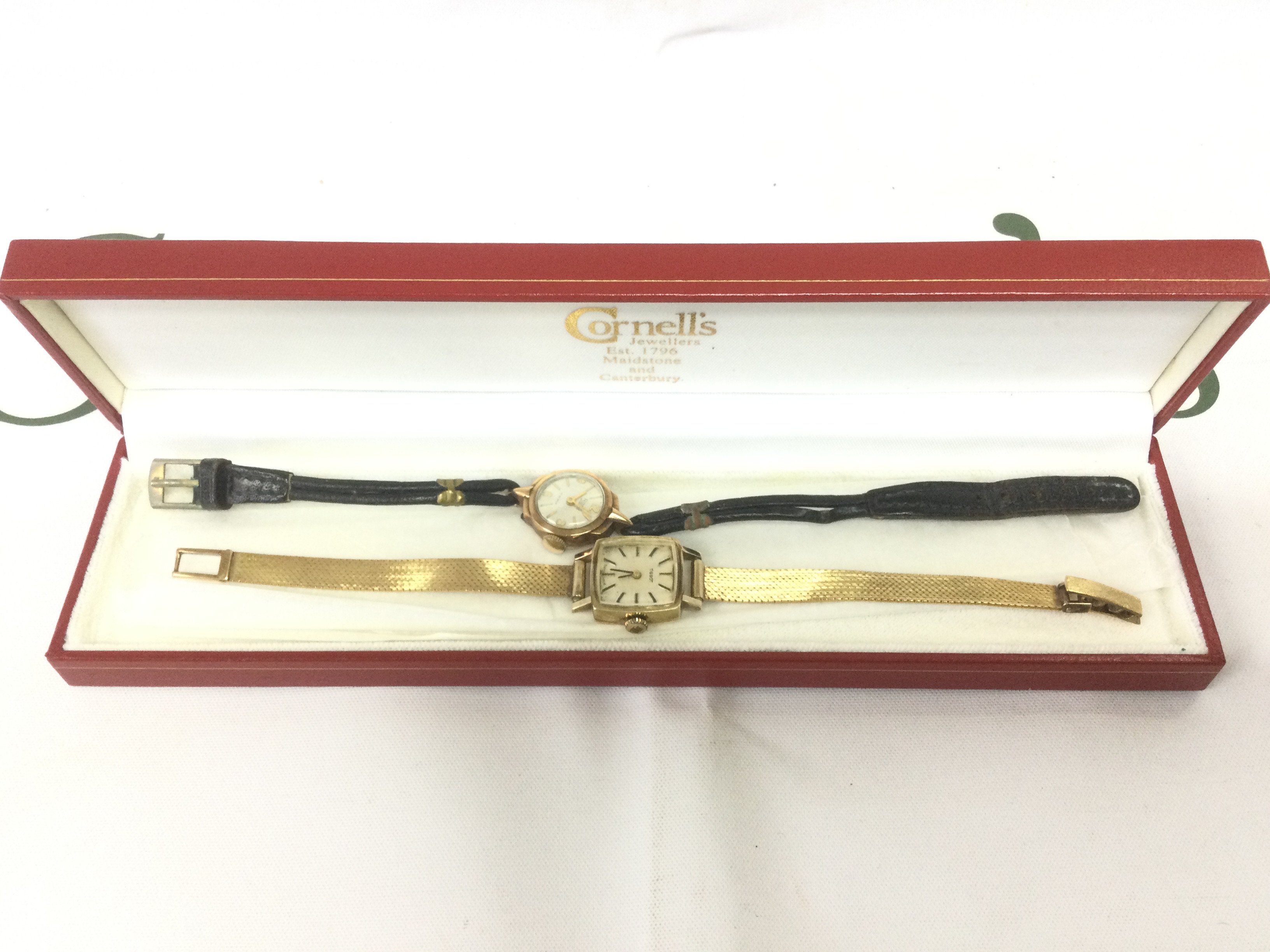 Two ladies watches including a gold cased example. Shipping category A.