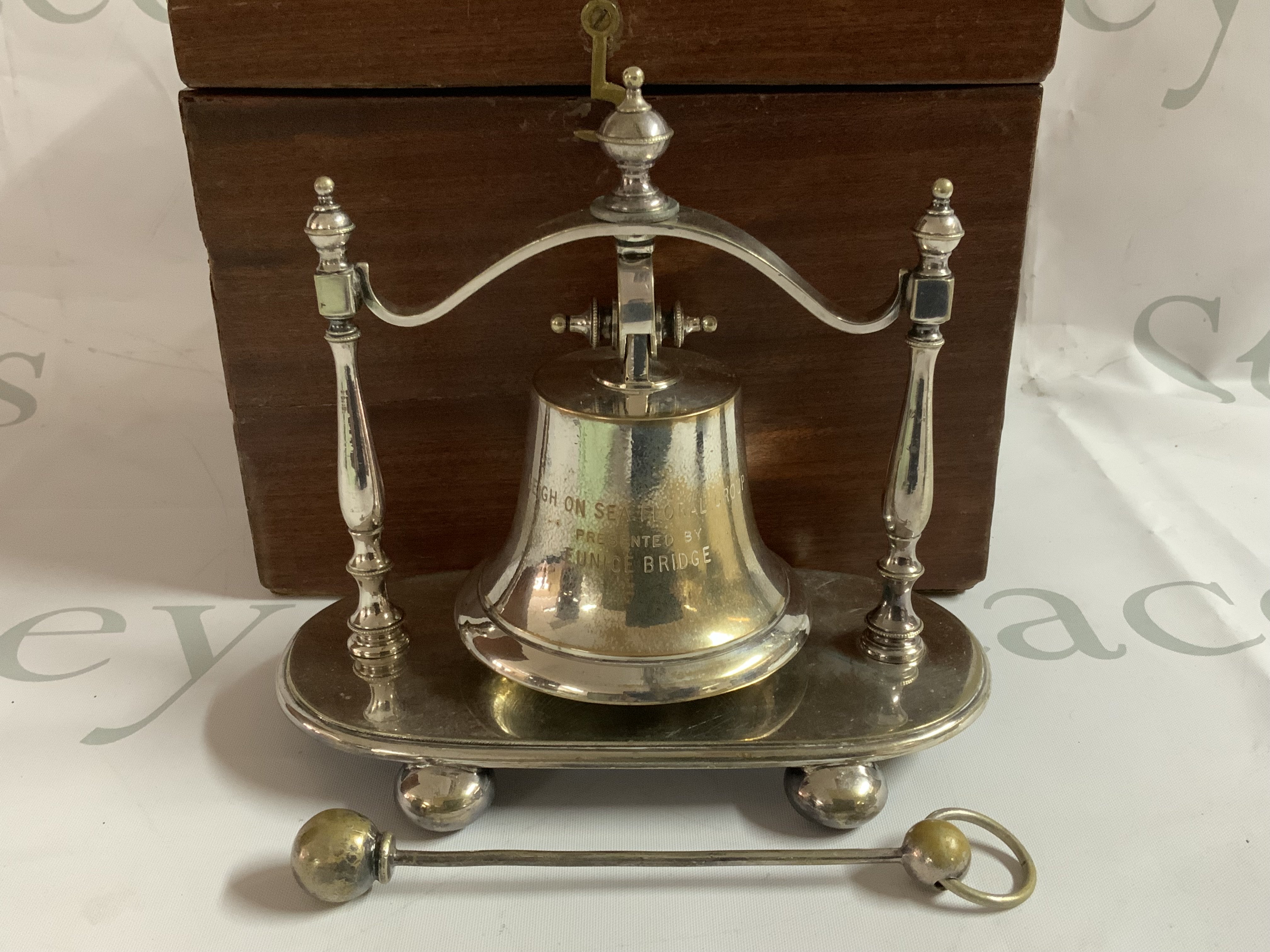 A vintage silver plated desk bell.