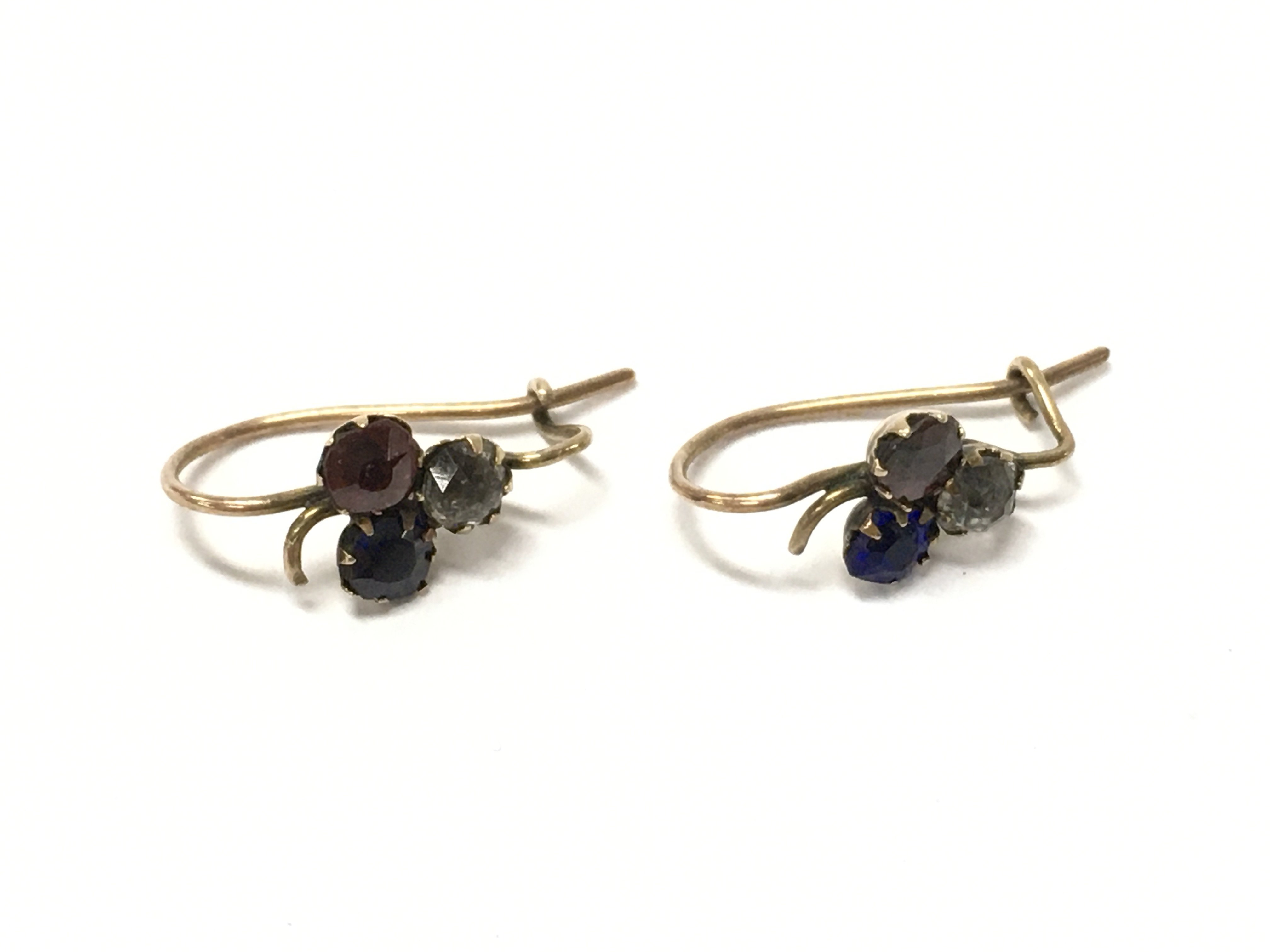 A pair of gemstone earrings . Postage category A