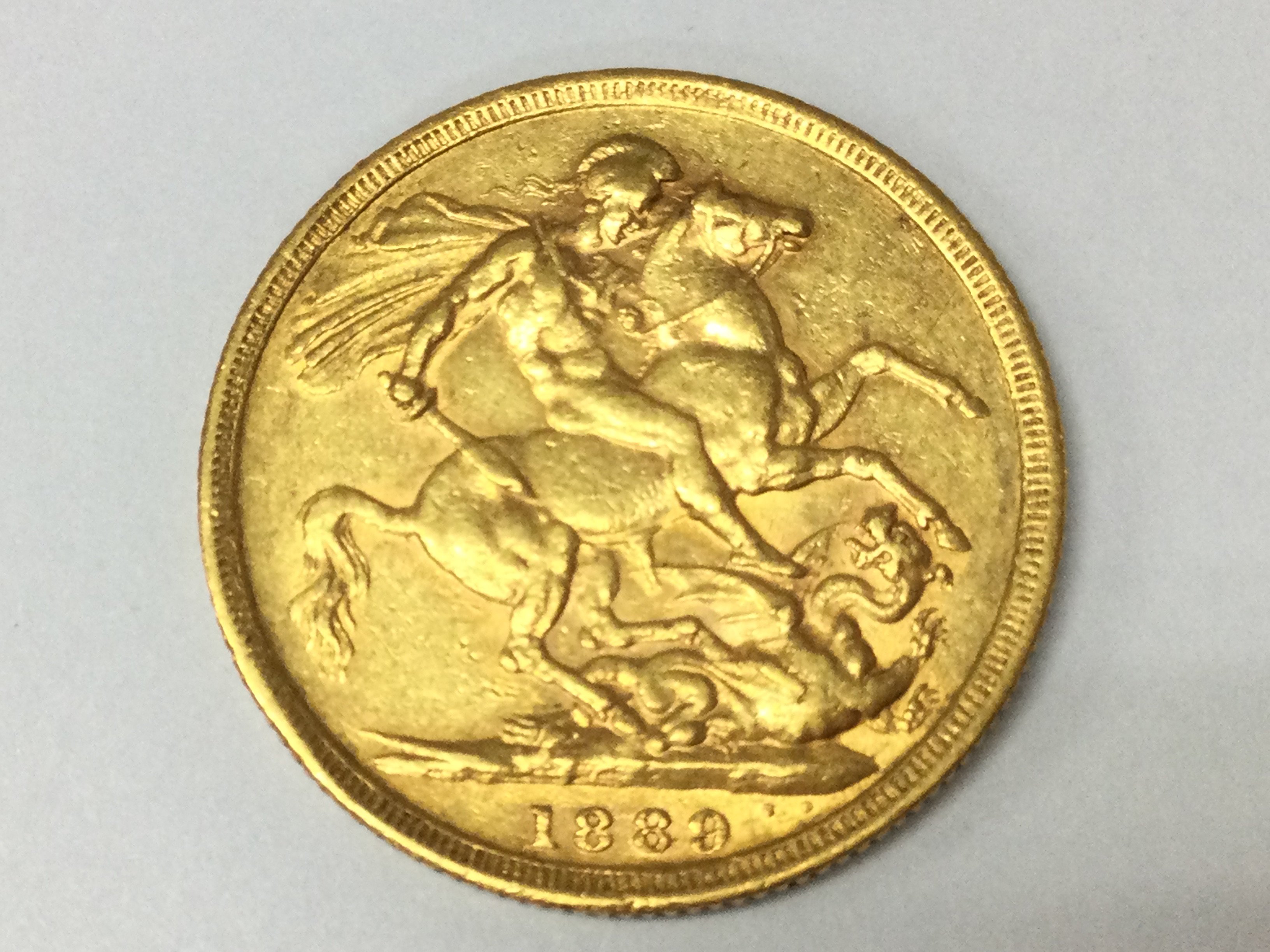 A 1889 full sovereign.