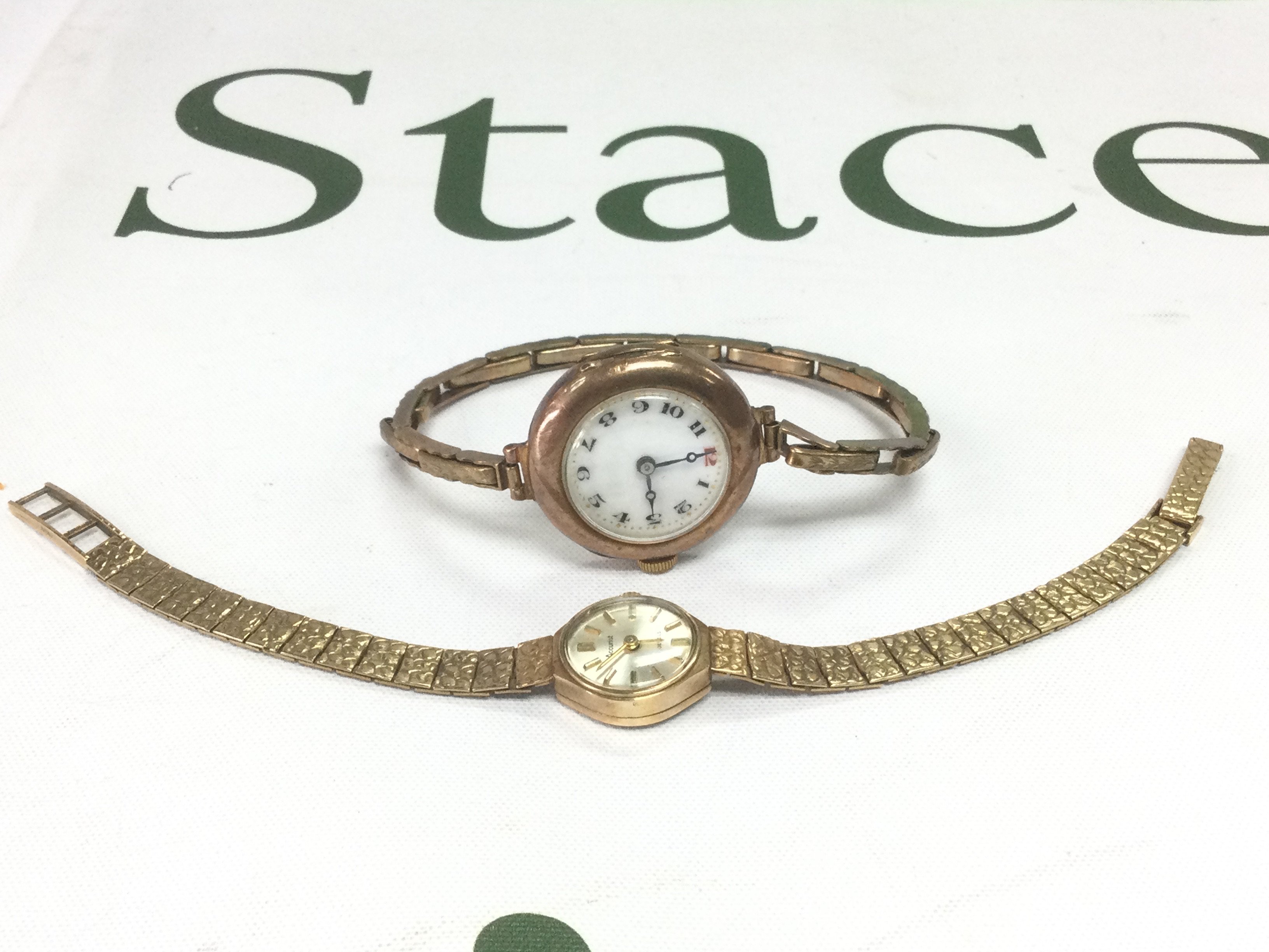 Two gold cased watches. Shipping category A.