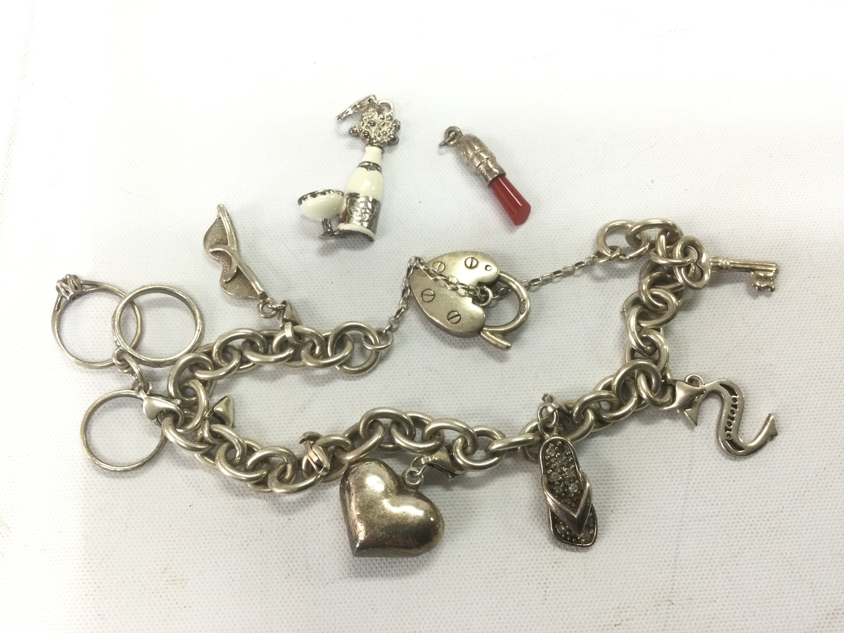 A collection of silver jewellery. Shipping category A.