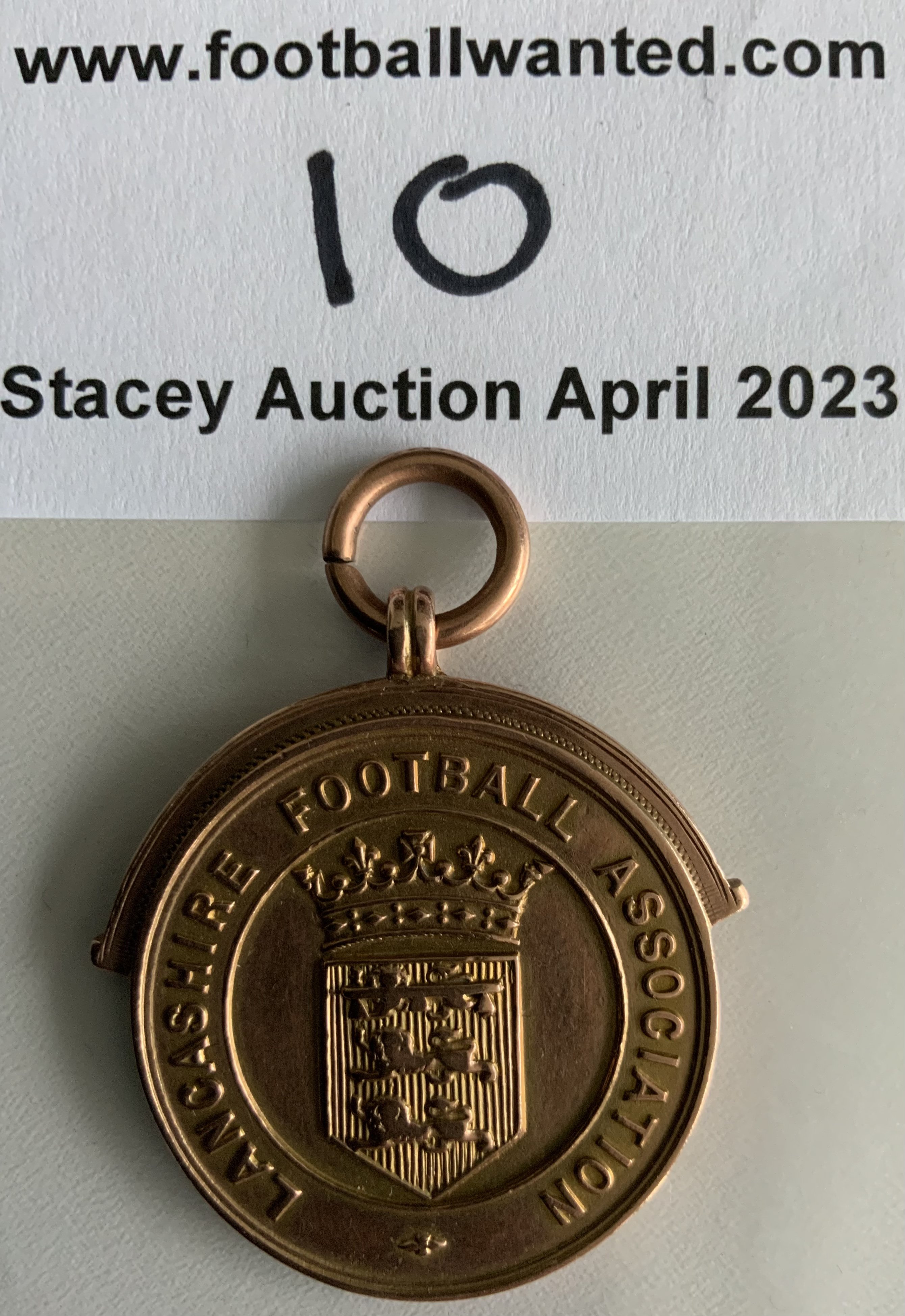 Bolton Wanderers 1924 - 1925 Lancashire Cup Winners Medal: Gold medal with ring suspension. Issued and engraved to Harry Greenhalgh for winning the Lancashire Cup Final. Excellent without box.