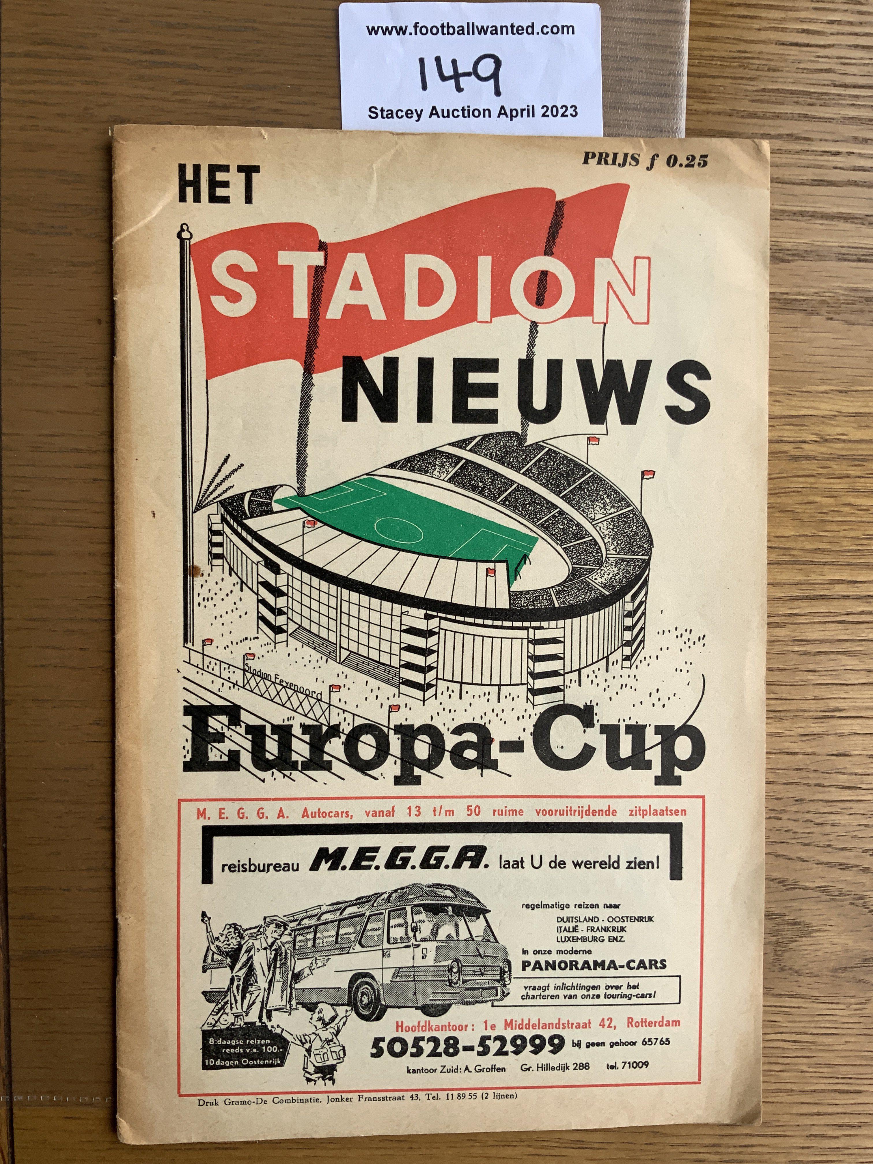 61/62 Feyenoord v Tottenham Football Programme: European Cup programme in very good condition with no team changes.