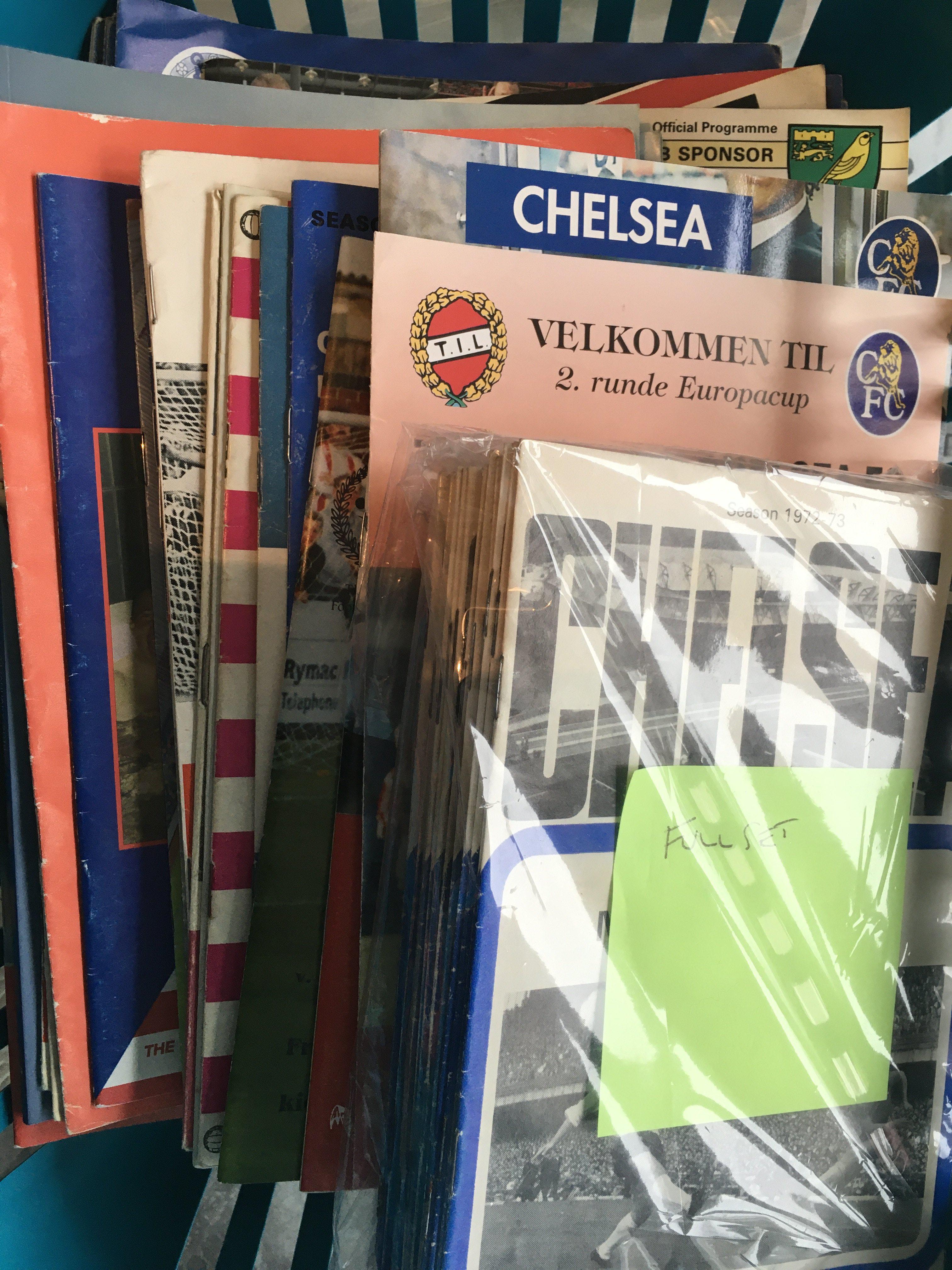 Chelsea Football Programmes: Quantity of 70s homes including a full set of 72/73. C/W a small amount of aways from the late 60s onwards including 97/98 Tromso. Good with instructions to sell.