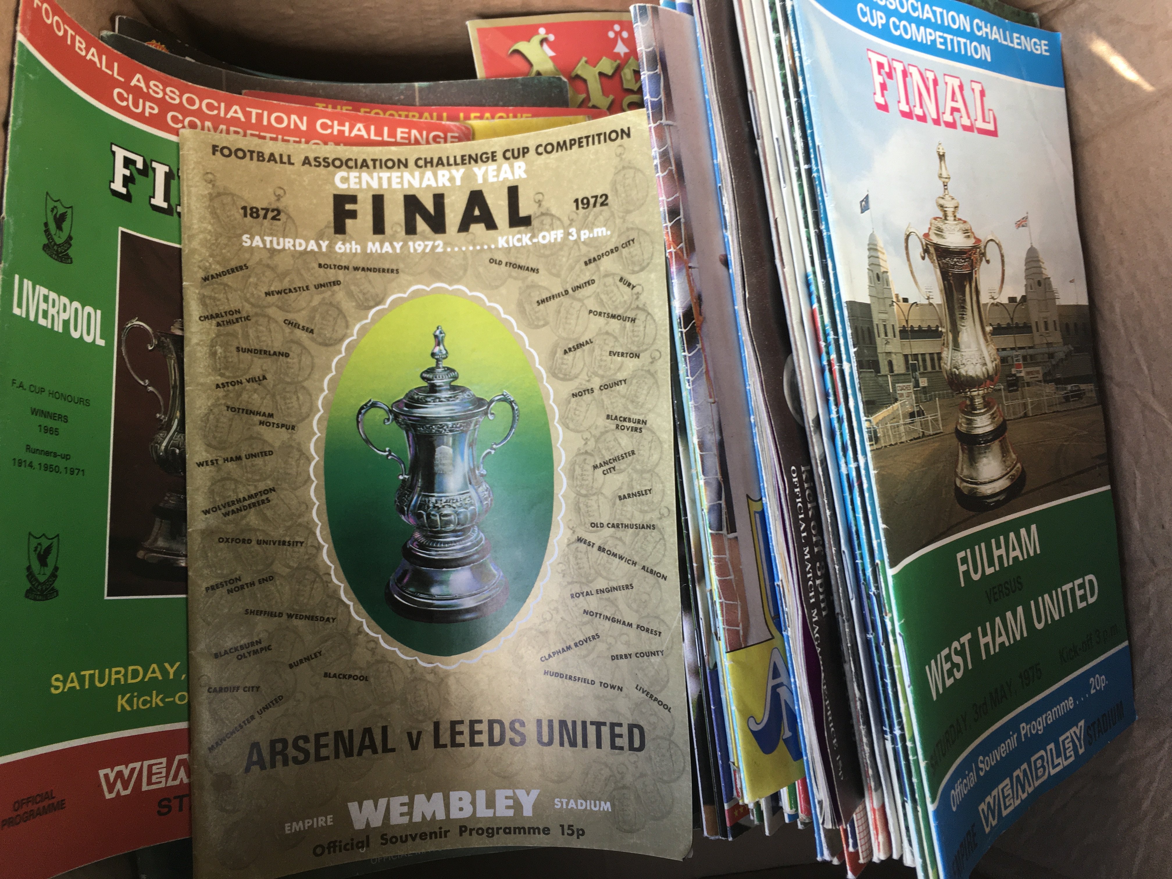 Big Match Football Programmes: Lots of League Cup and FA Cup finals and semi finals plus Charity Shield from the 60s onwards. (100)