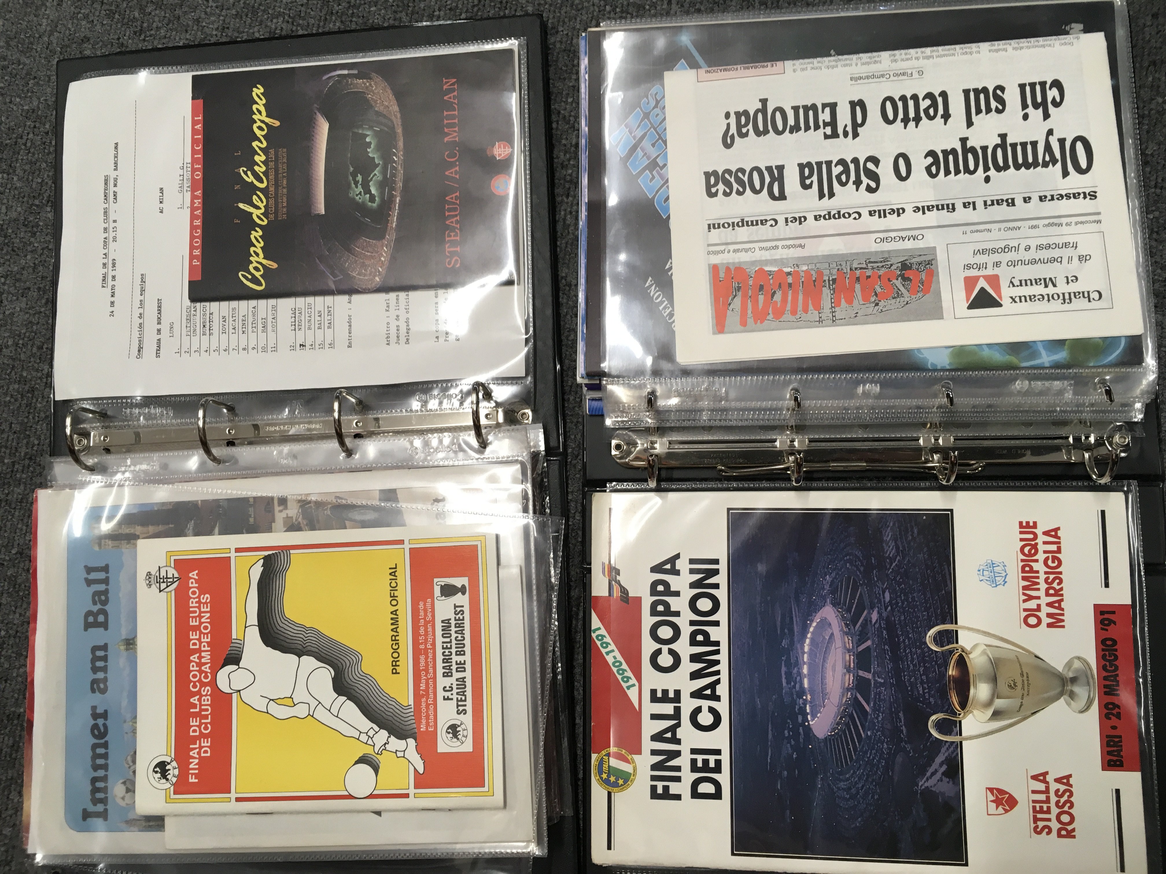 European Cup Final Programme Collection: Private collection kept neatly with smaller ones in nice binders. From 1959 through to 2003 Lacking only 65 70 73. There are also some more modern ones and crucially in this collection sometimes more than one version of each. Excellent and worth a look.