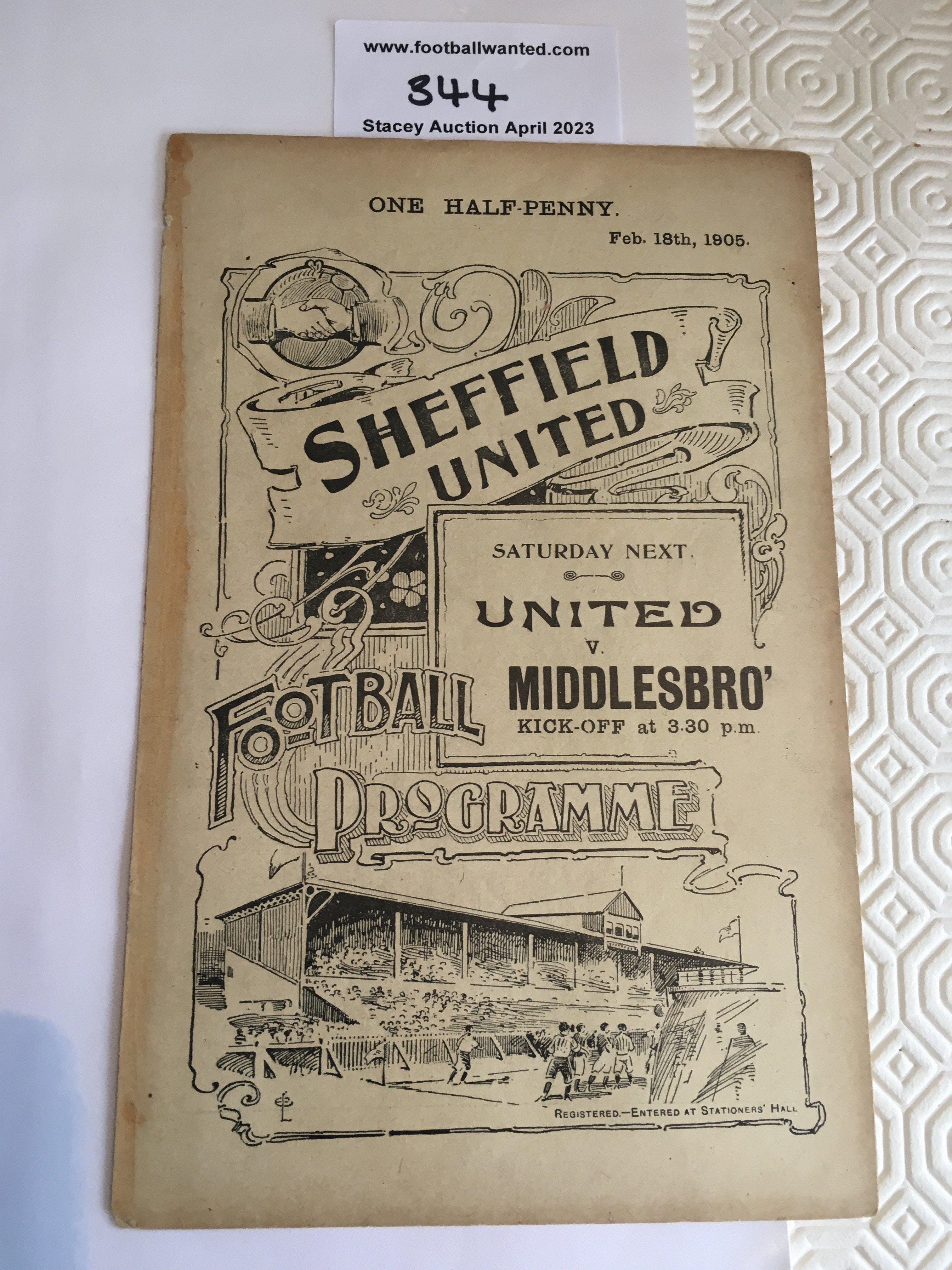 1904 - 1905 Sheffield United v Heeley Friends Football Programme: Four pager ex bound reserve programme in good condition with no team changes.
