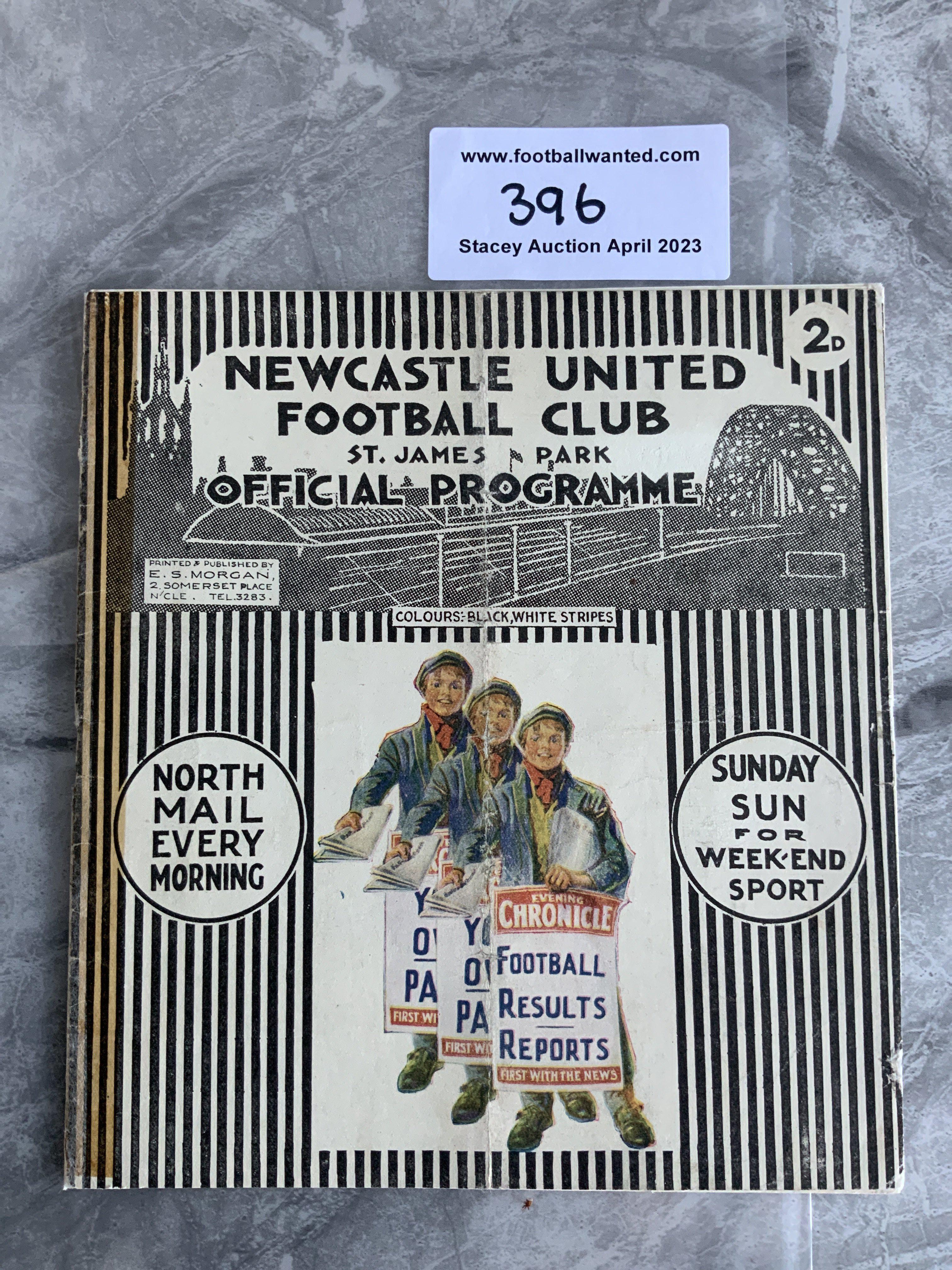 1929 - 1930 Newcastle United v Brighton FA Cup Football Programme: Good condition with no team changes. Spine repair replacing ex tape and fold.