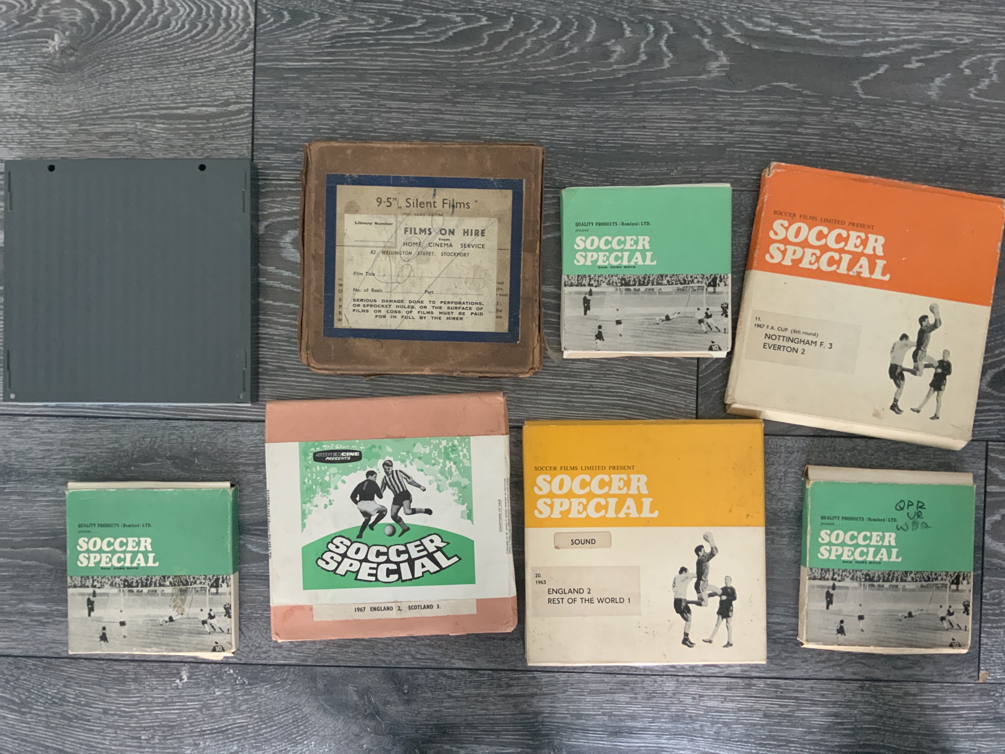 Big Match Football Cine Films: In original boxes to include 1967 1976 League Cup Final, 1963 England v Rest of the World, 1967 England v Scotland, 1967 European Cup Final and more. (8)