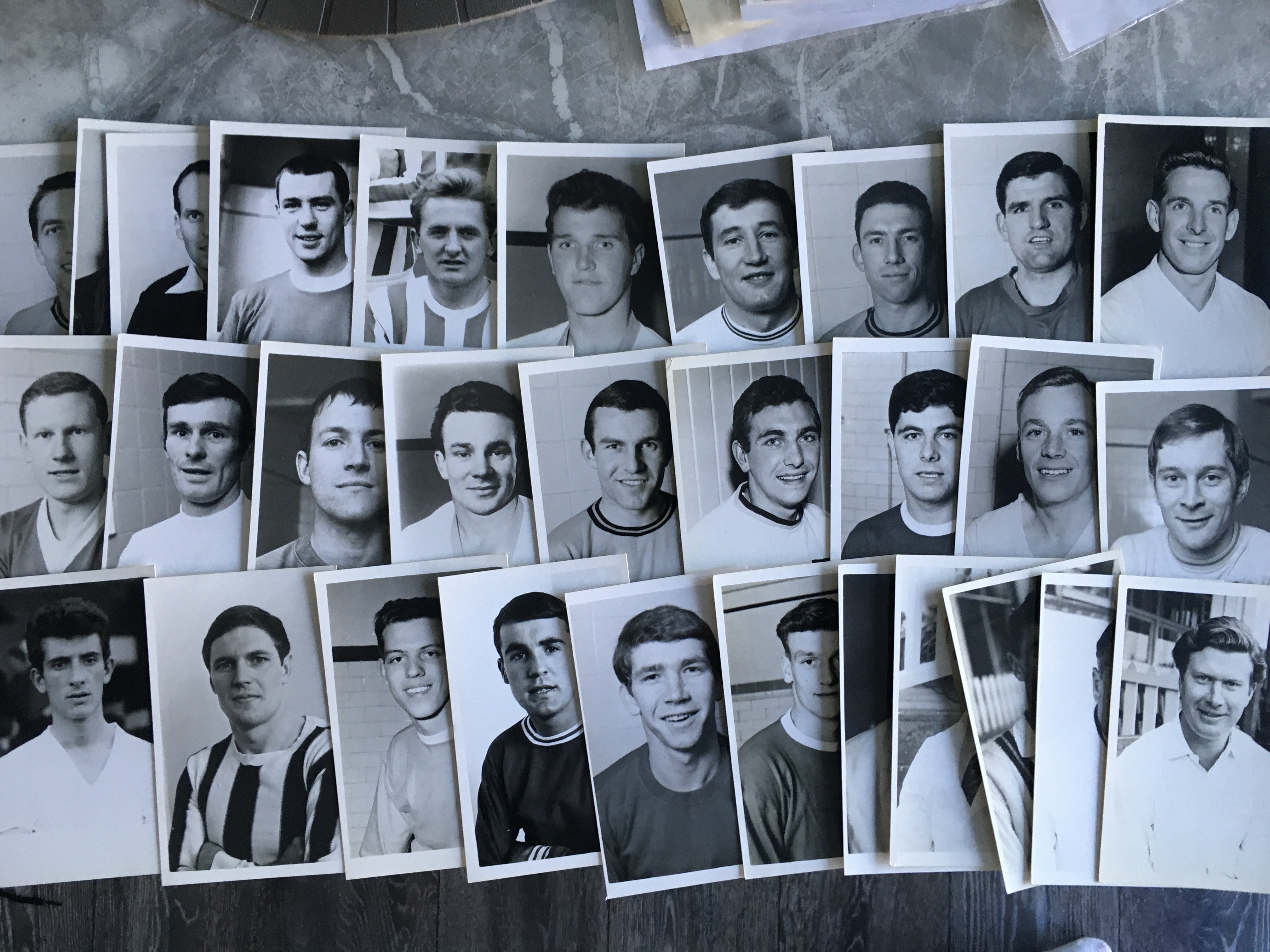 Early 1960s Wilkes Footballer Press Photos: Each black and white postcard size photo has Wilkes press stamp, printed player name and date stamp. Early to mid 60s with 5 being cricket. Instructions to sell. (30)