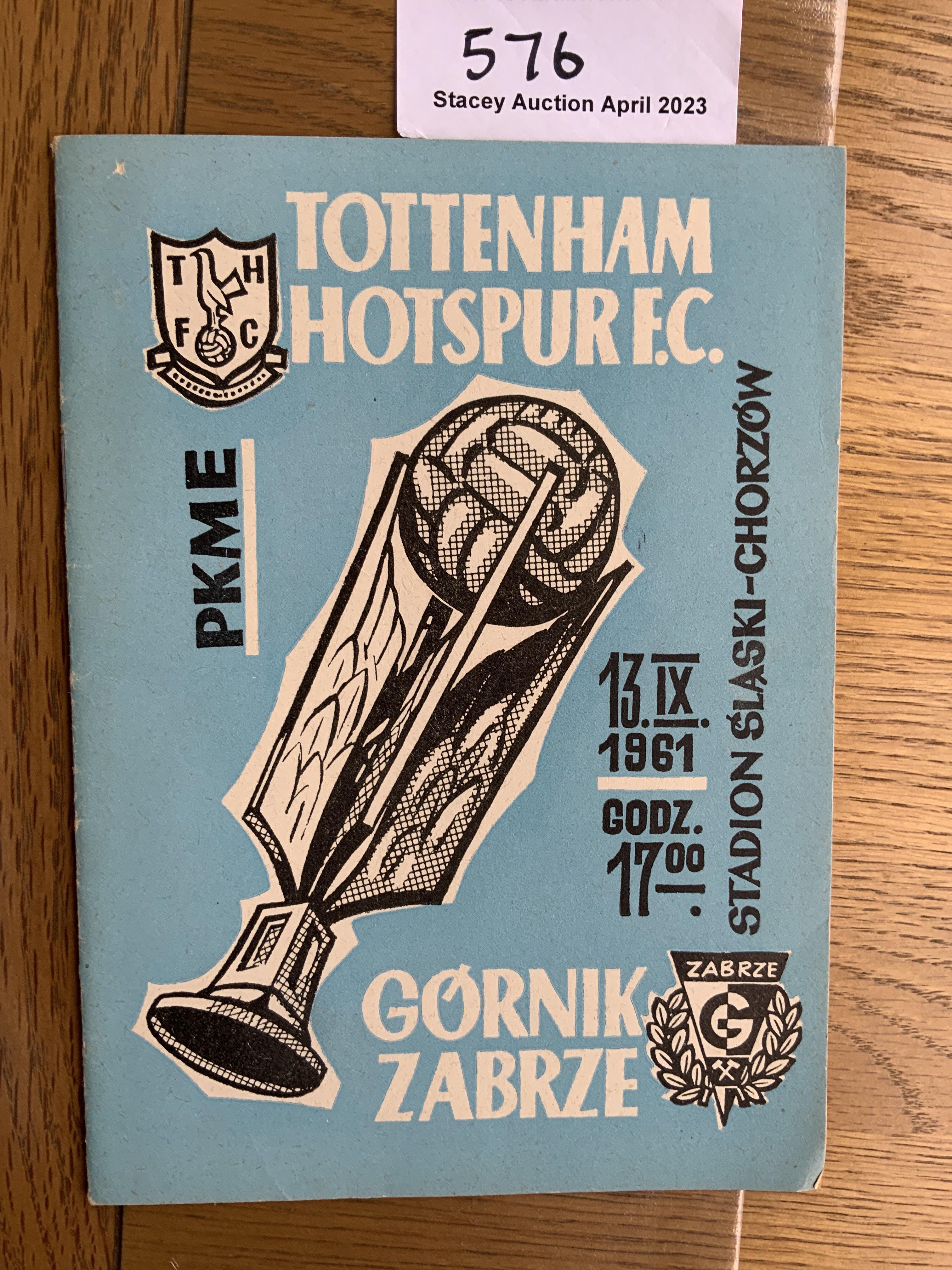 61/62 Gornik Zagreb v Tottenham Football Programme: European Cup programme in very good condition with no team changes.