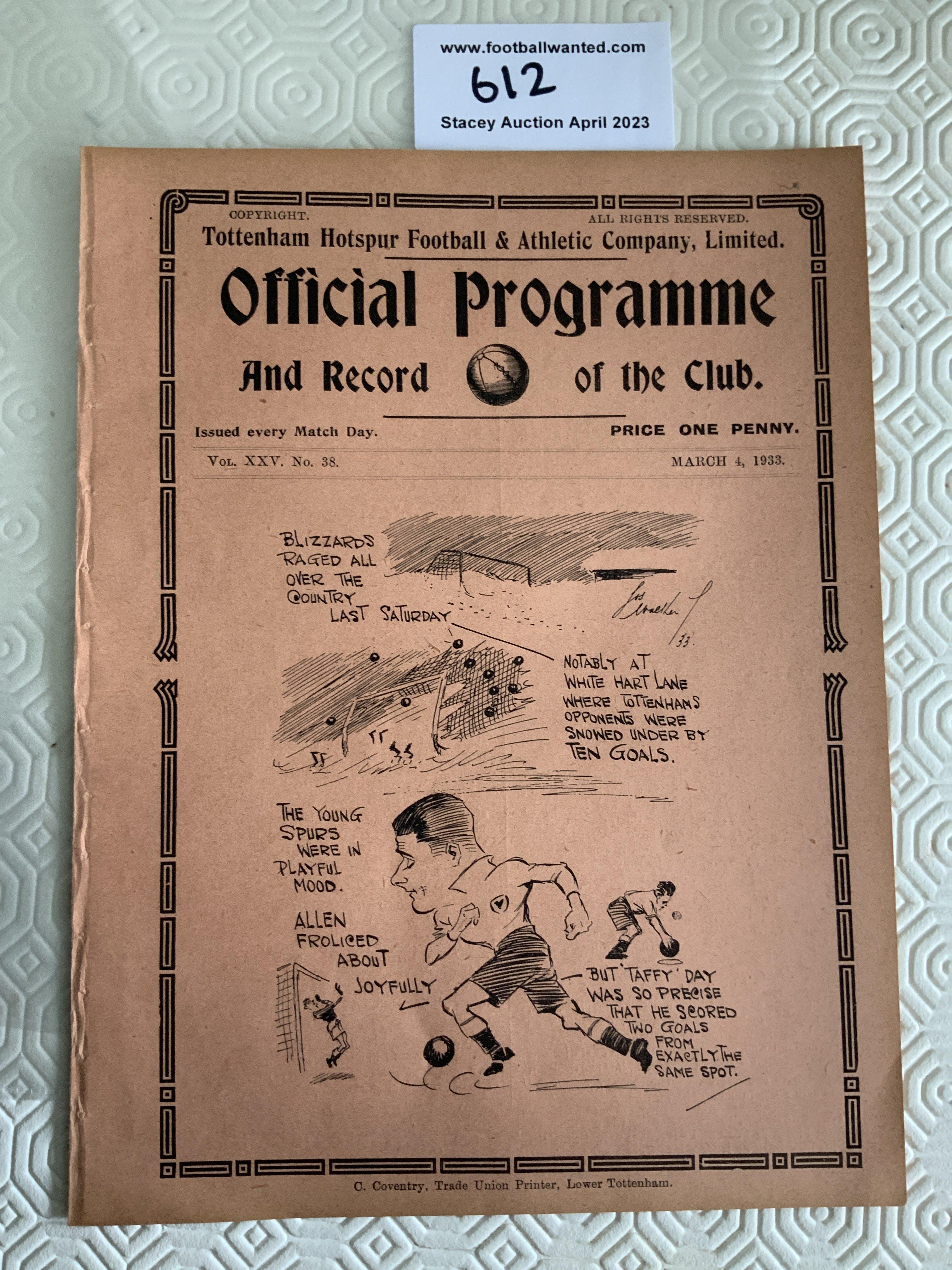 32/33 Tottenham v Northfleet United Football Programme: Excellent condition ex bound reserve friendly match with no team changes.