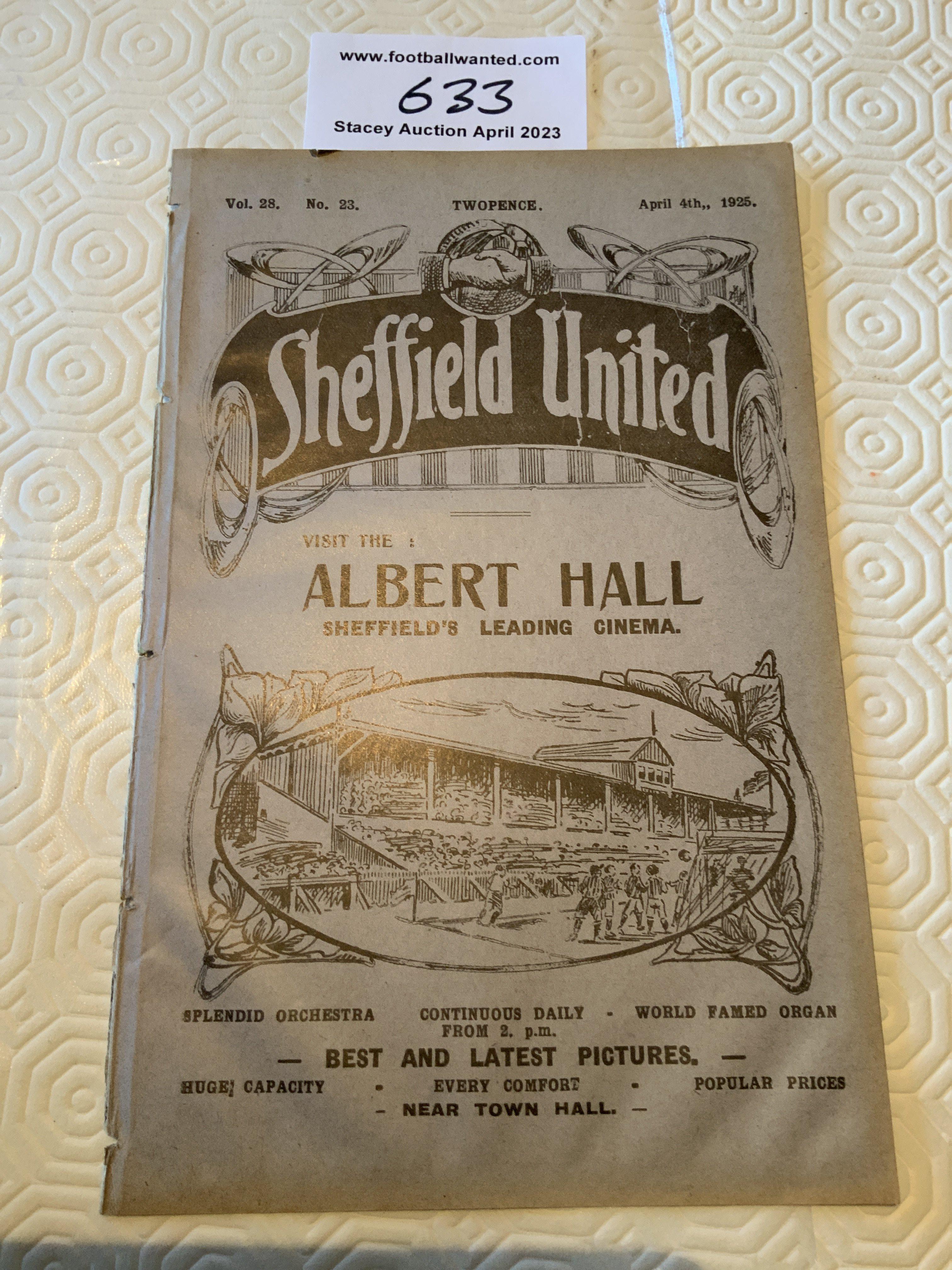 24/25 Sheffield United v Tottenham Football Programme: Ex bound in good condition with no team changes.