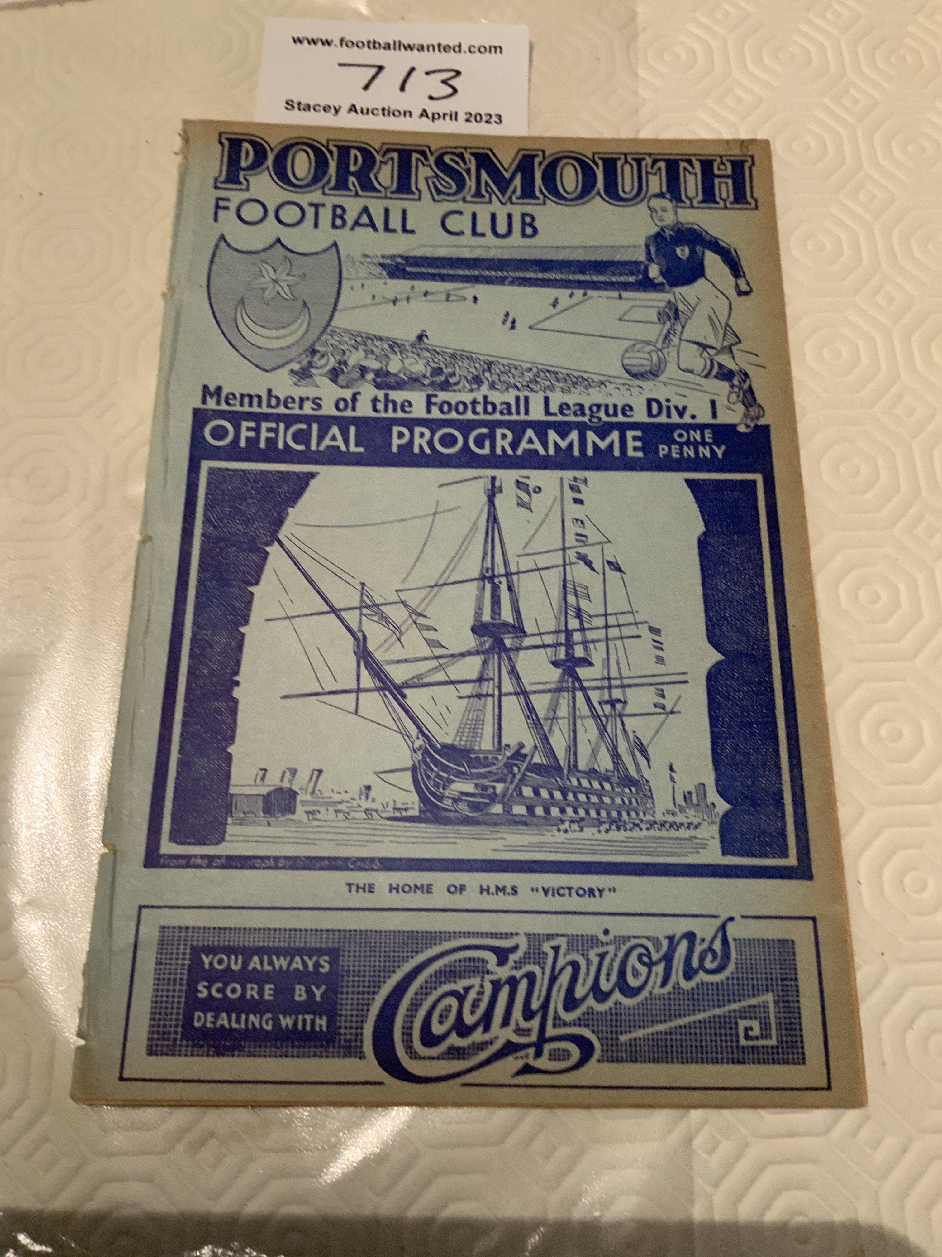 36/37 Portsmouth v Brentford Football Programme: Very good condition league match with no team changes. Ex bound with covers.