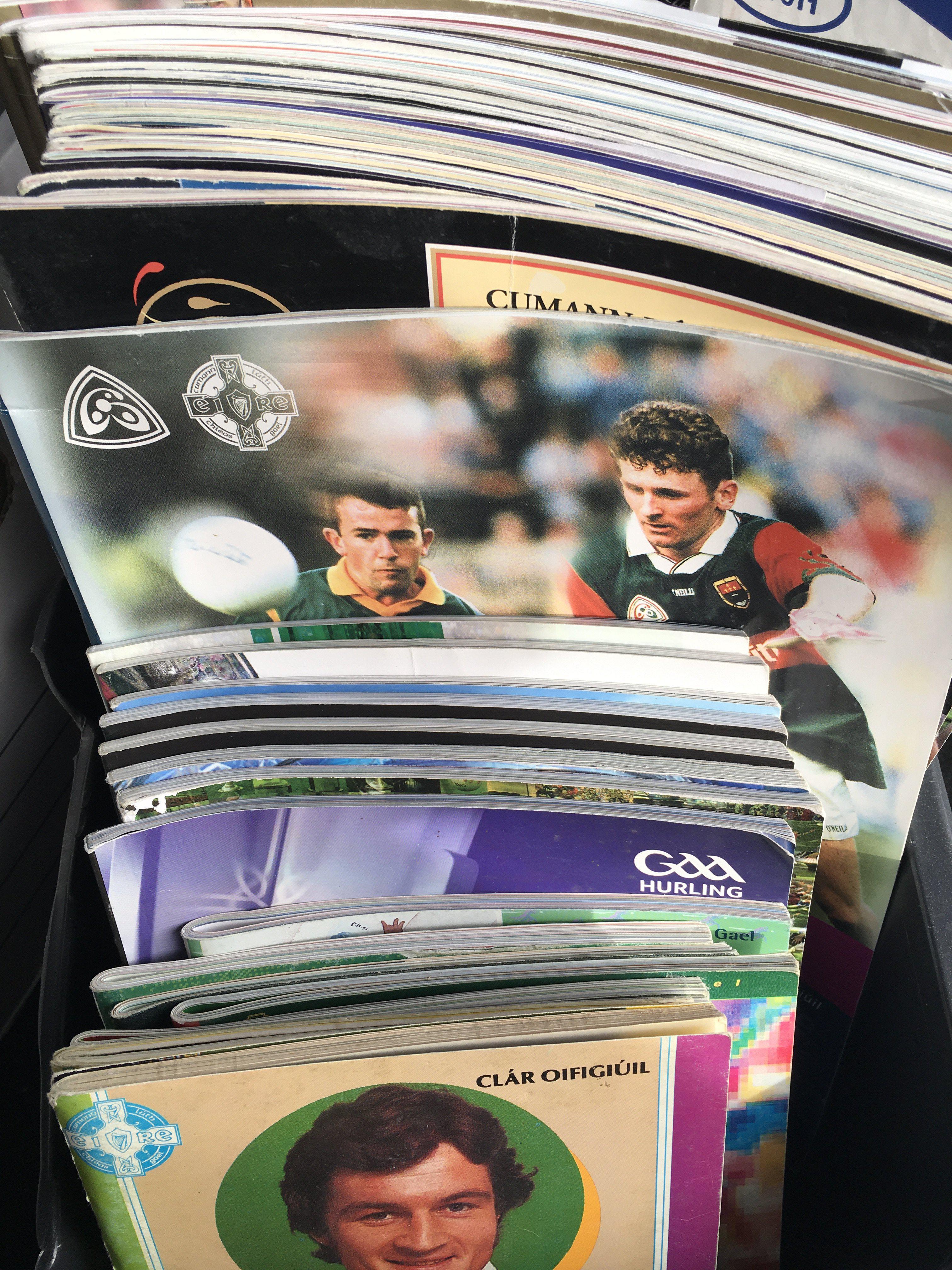 Gaelic Football + Hurling Big Match Programmes: Irish final + semi final programmes with instructions to sell. (33)