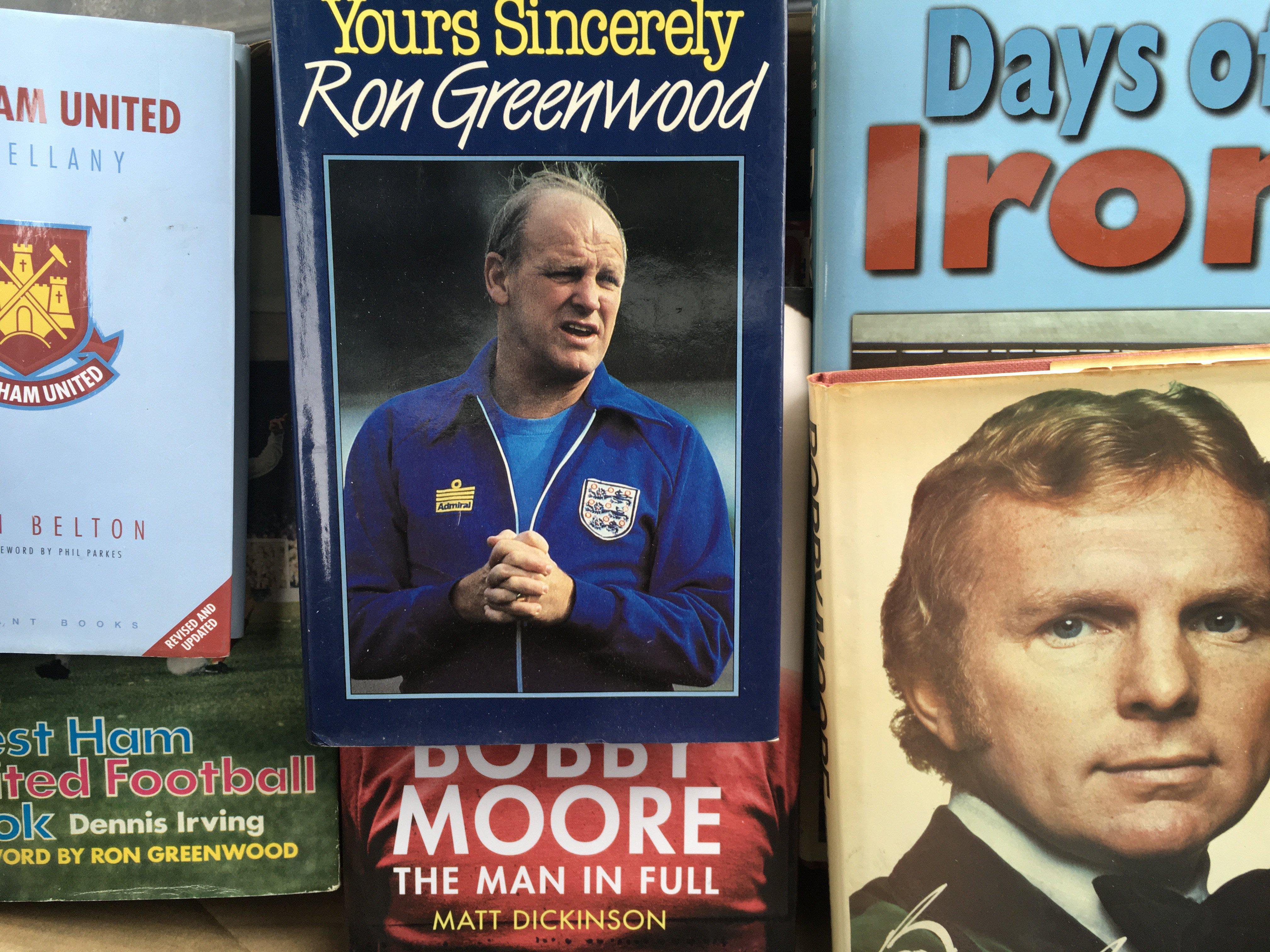 West Ham Football Book Collection: Excellent condition books with instructions to sell. (Box)