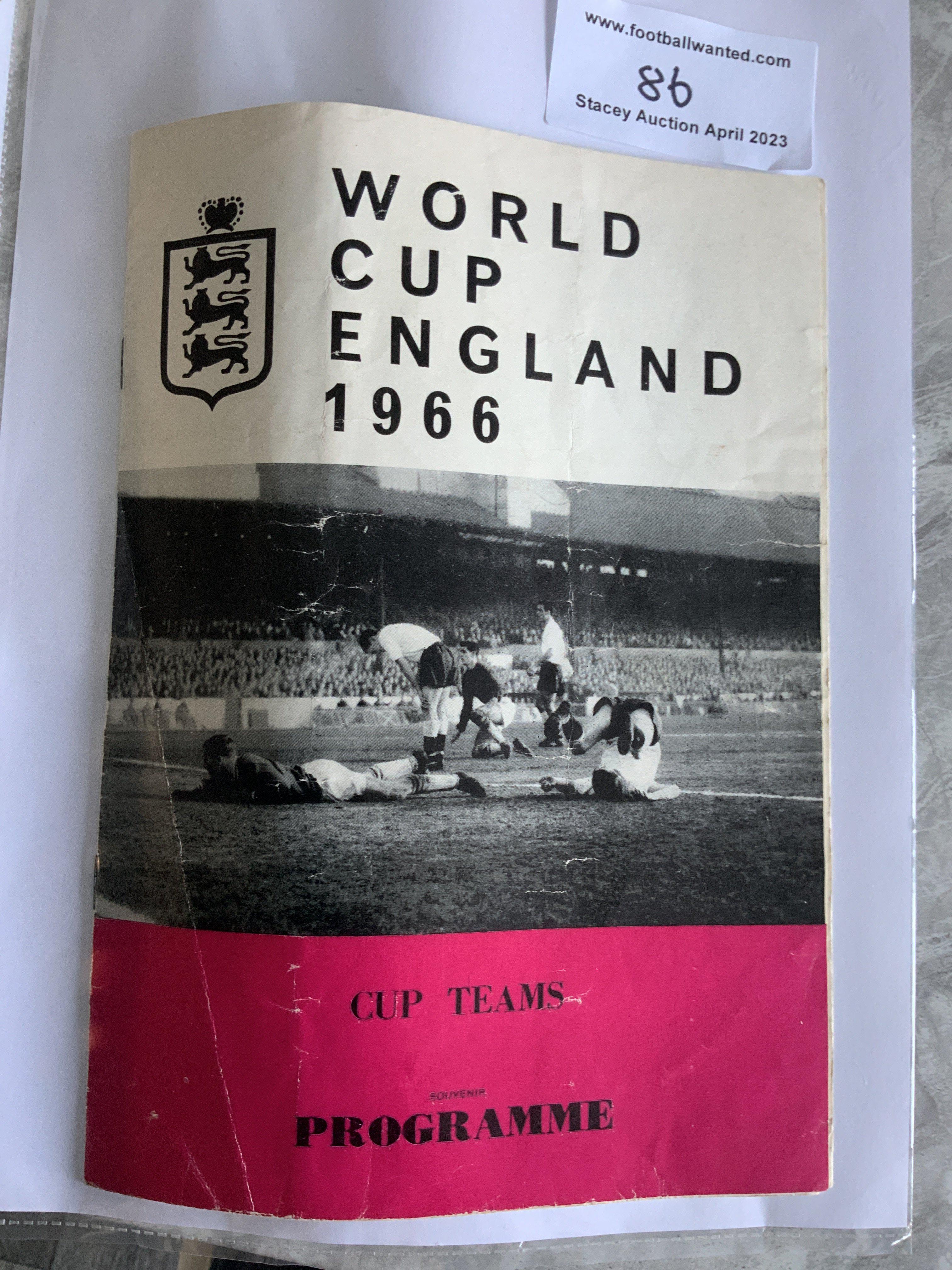 1966 World Cup Pirate Tournament Programme: Rare item made by Starkey which consists of 8 pages. Creasing but no writing.