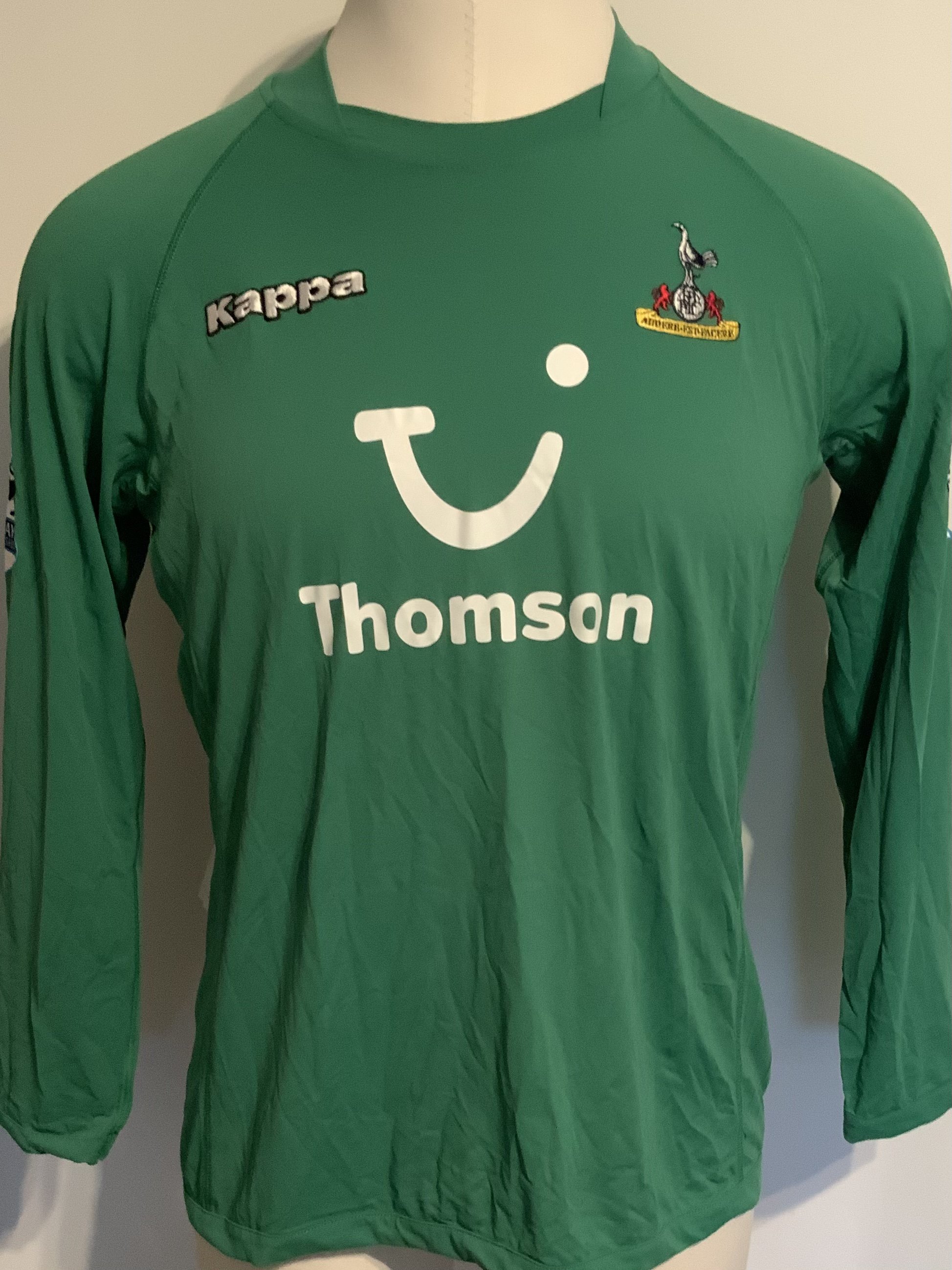 Tottenham 2005 - 2006 Match Issued Goalkeeper Football Shirt: Green long sleeve with Premiership badging to arms and number 13 Fulop to rear.