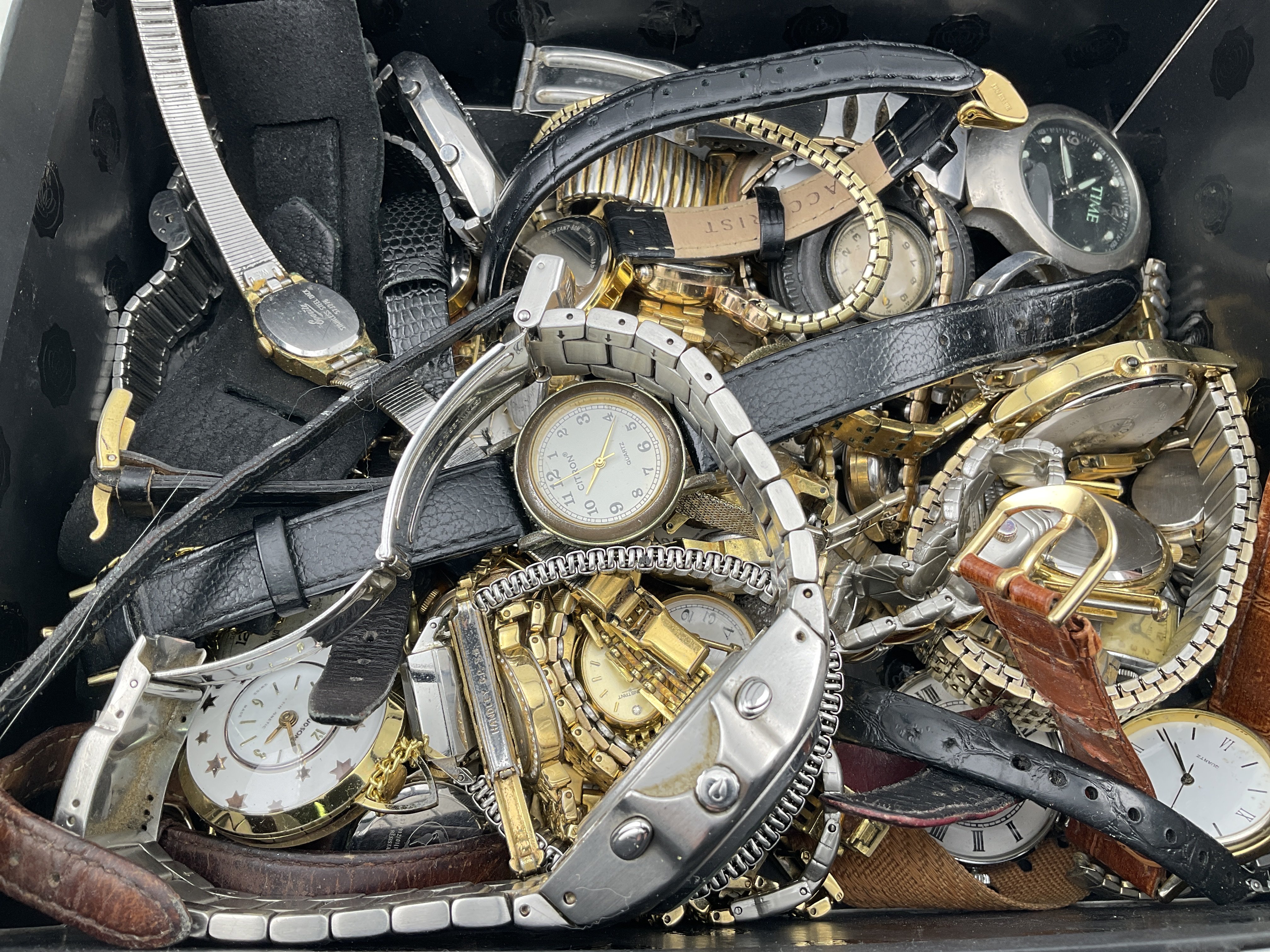 A box of mixed watches. Postage category B.