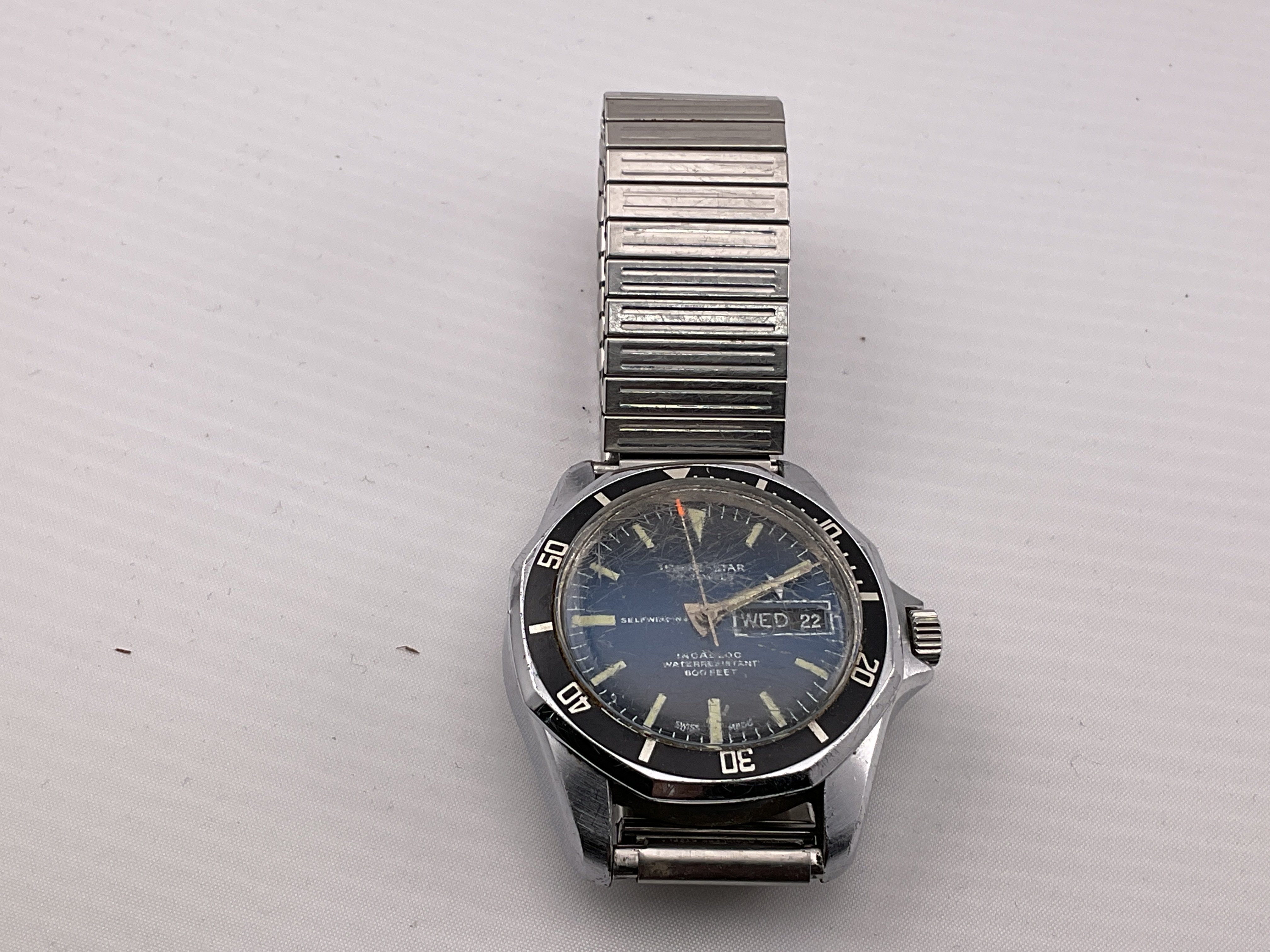 Vintage Sicura Marine Star automatic men&rsquo;s divers watch. Postage category A.