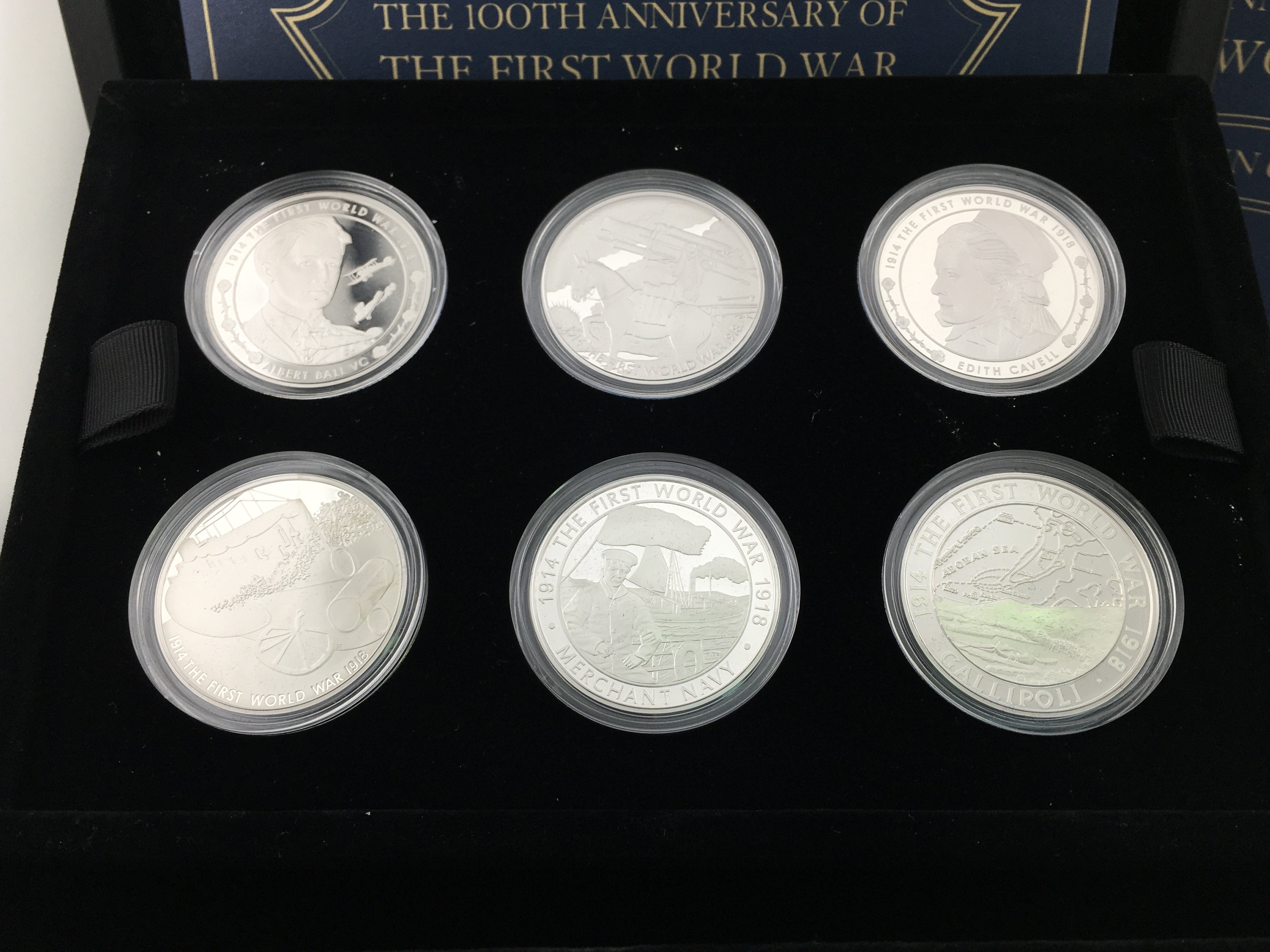 2015 100th anniversary of the First World War silver proof &pound;5 6 coin set with COA Postage B