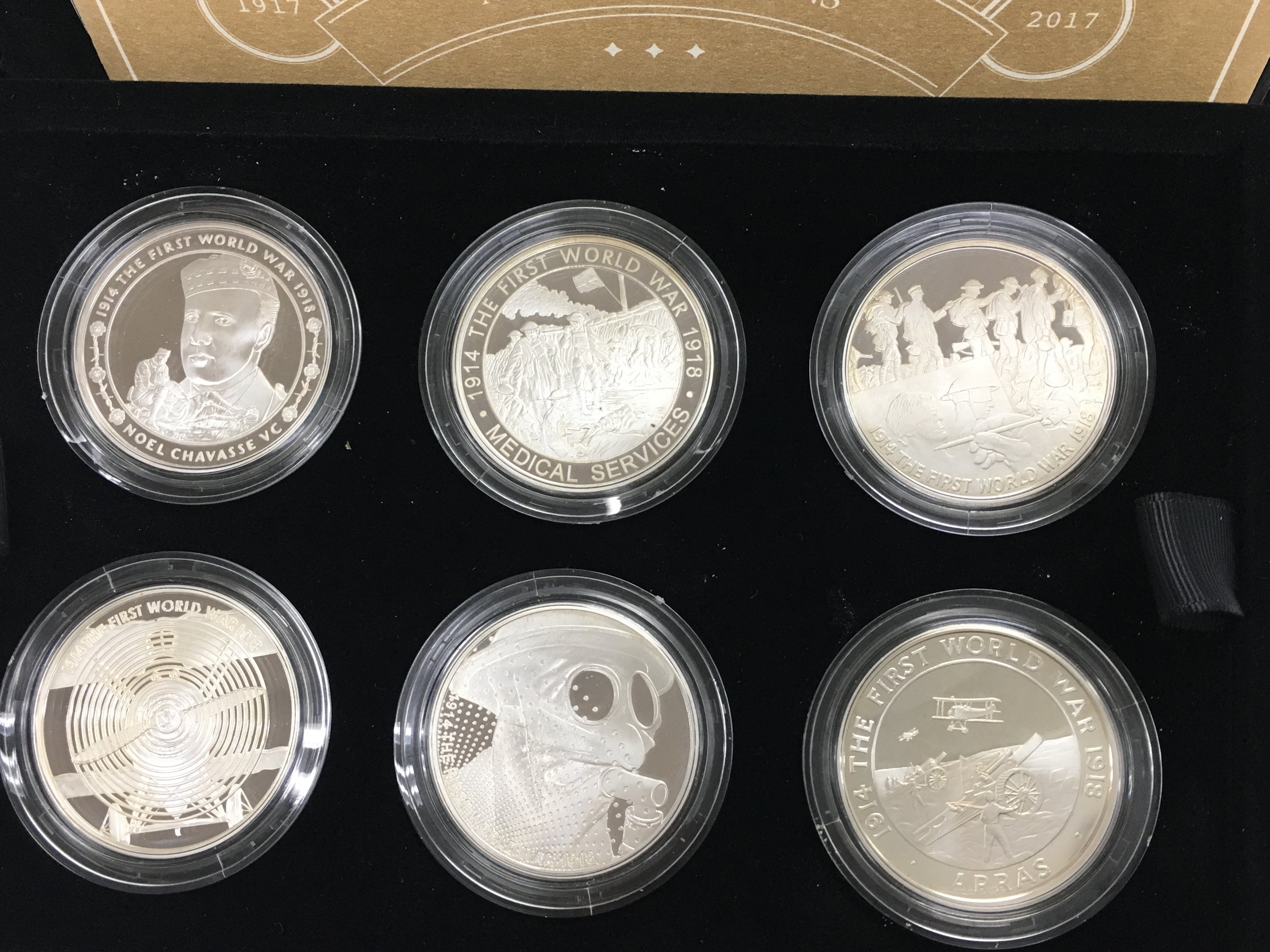 First World War 2017 silver proof 6 coin set with COA. Postage B