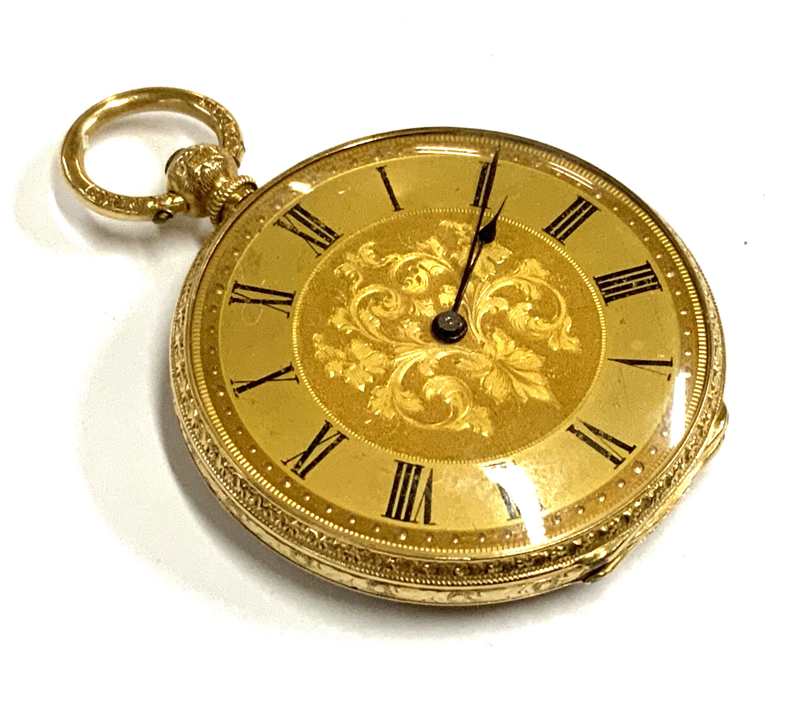 An Edwardian 18ct gold open faced ladies fob watch, total weight 35.63g (A)