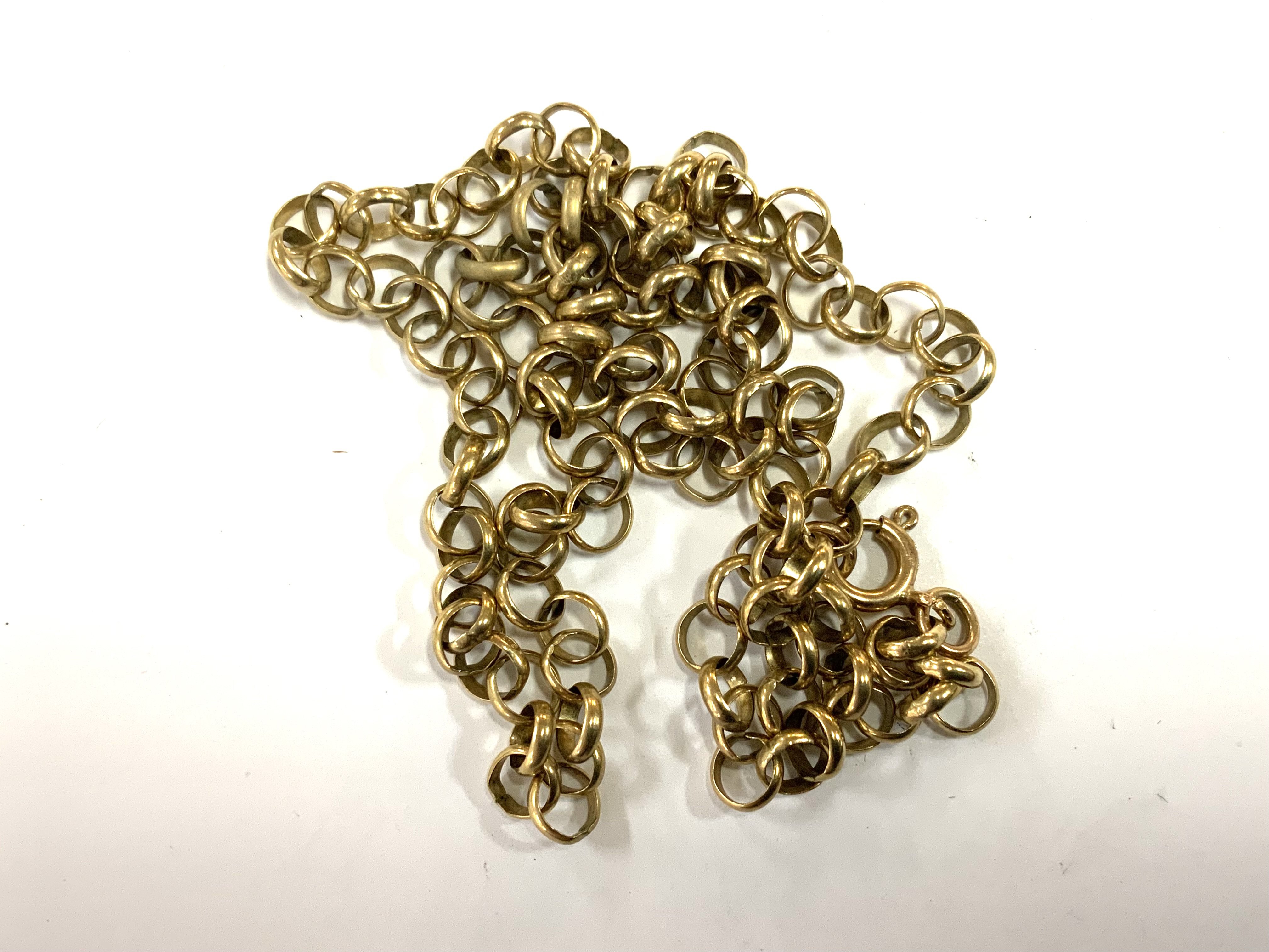 A 9ct gold link chain. 10.90g (A)