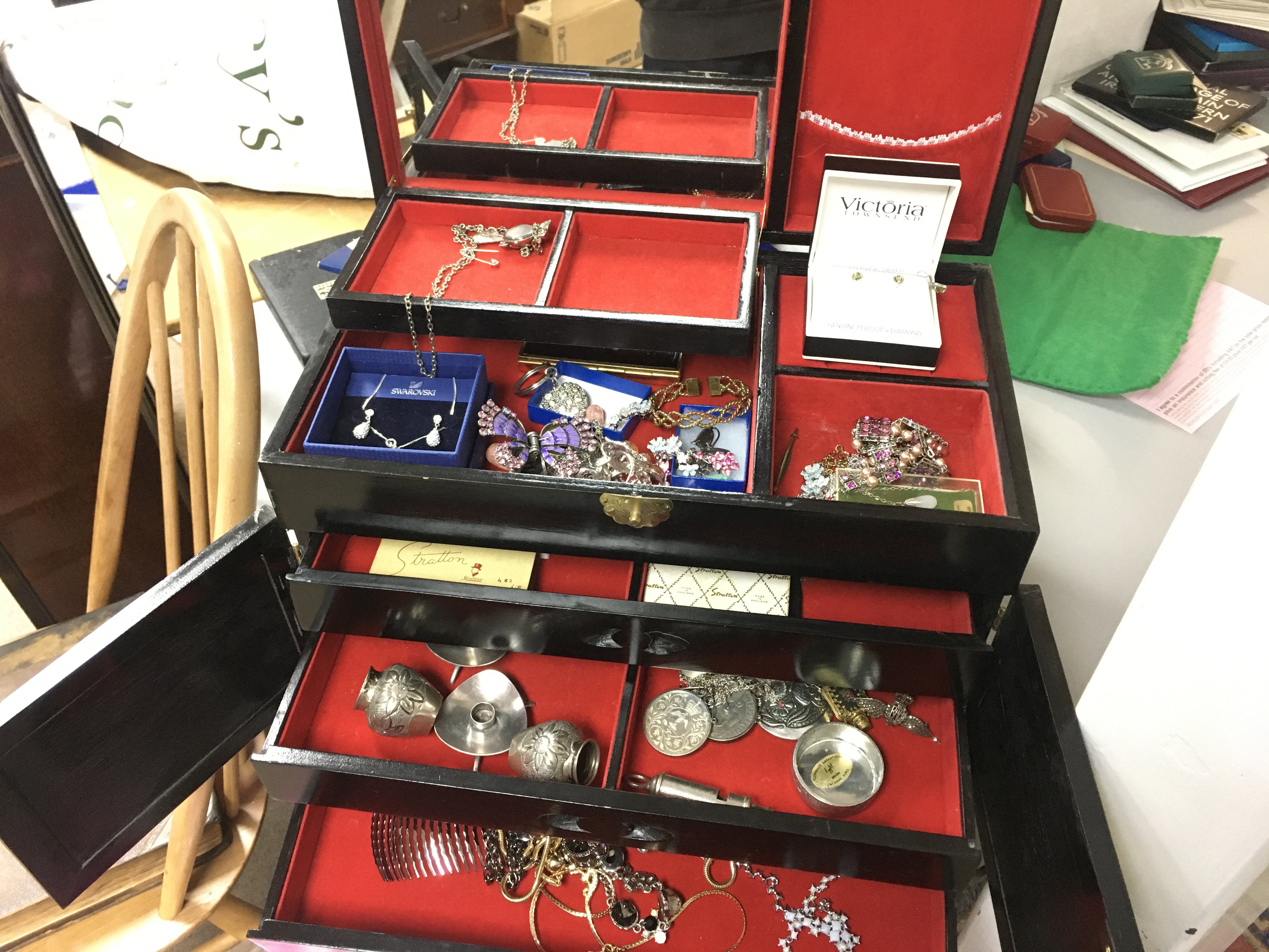 A Collection of costume jewellery including silver. Jewellery including necklaces, rings etc. postage category C