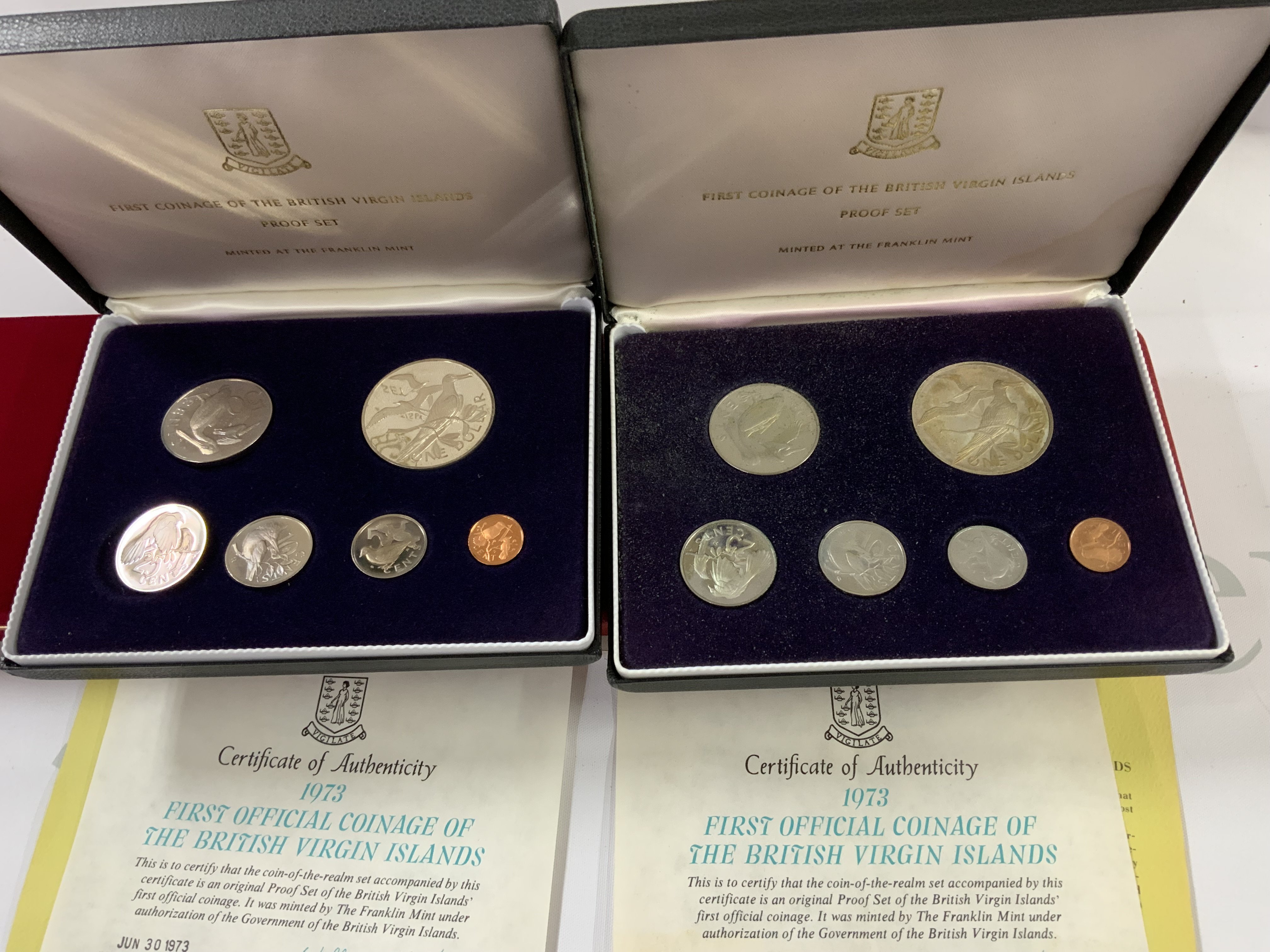 A collection of silver and nickel silver proof coin sets (B)