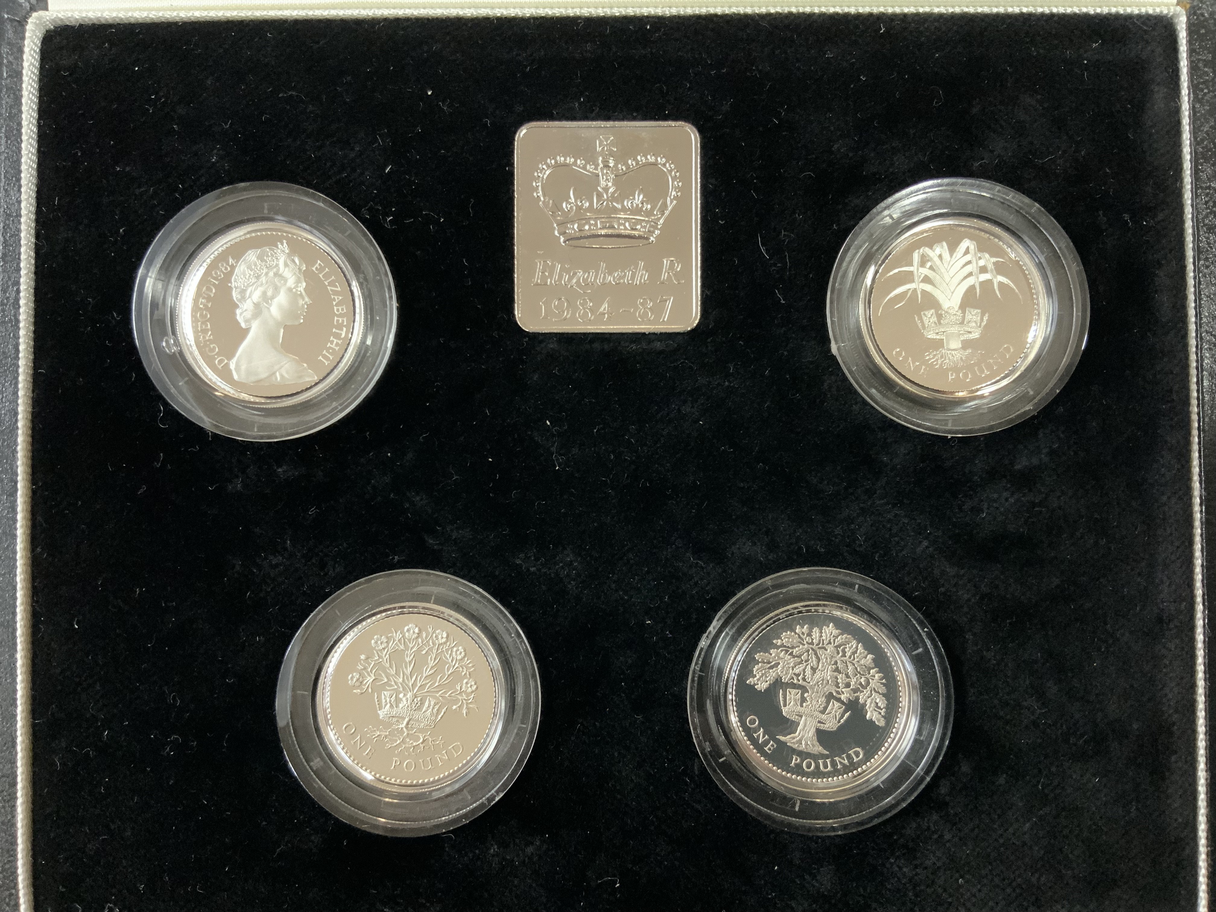 Royal Mint 1984-1987, United Kingdom &#20132660831 Silver proof Piedfort collection. (A)