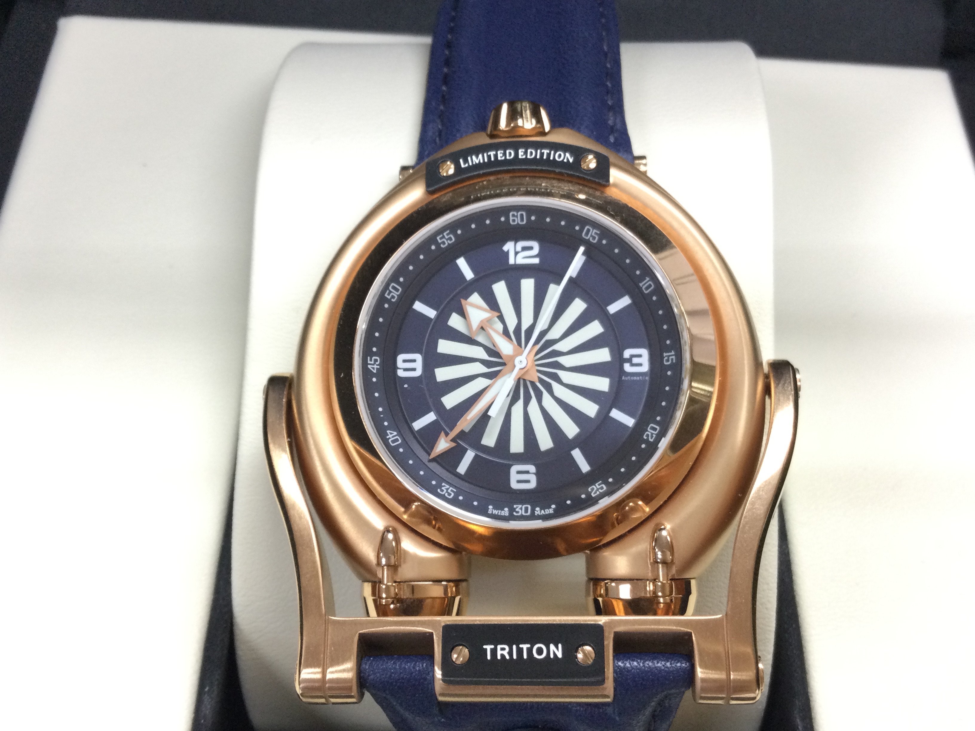 GV2 by Gevril 3406 Tritin automatic Ltd edition watch in excellent condition with box and paperwork seen running. Postage B