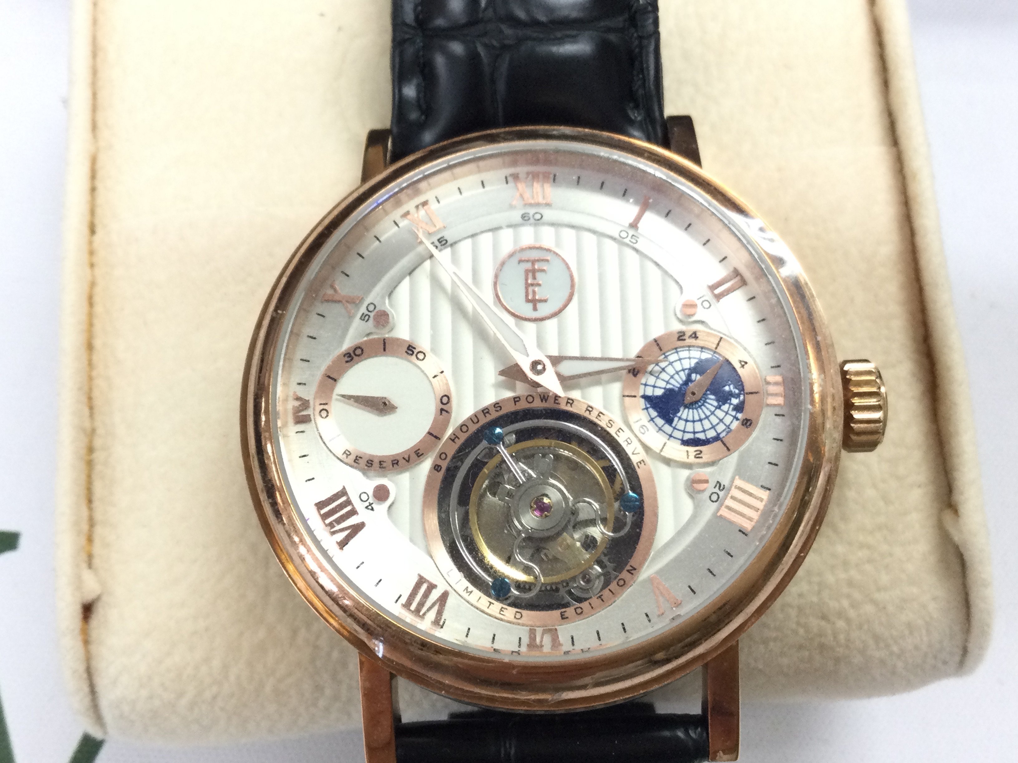 Earnshaw Tourbillion Halley Ltd edition watch in as new condition seen running. Approximately 42mm case. Postage B