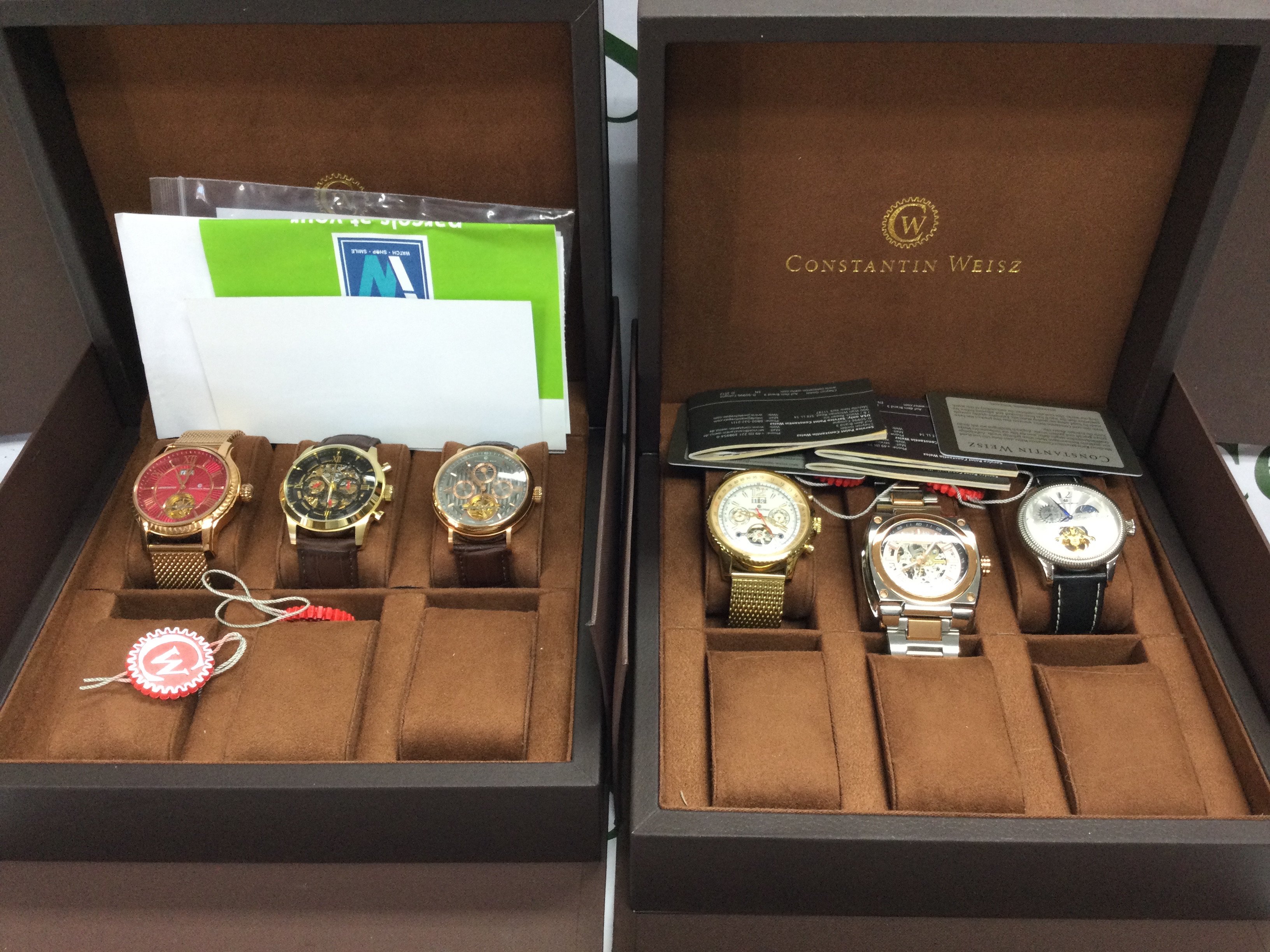 Collection of 6 Constantin Weisz watches along with two watch boxes. All seen running. Postage C