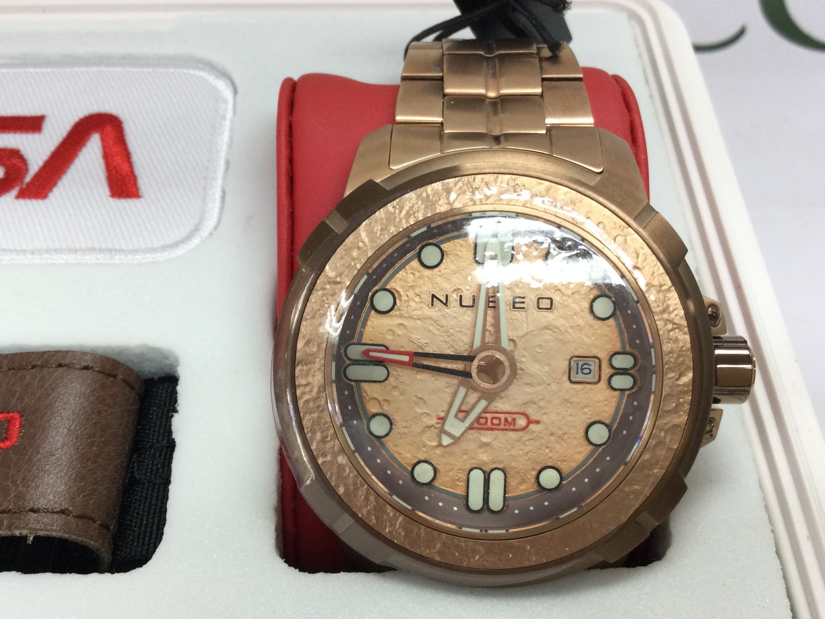 A Nubeo NASA ltd edition automatic watch in as new condition with box and paperwork. Postage B