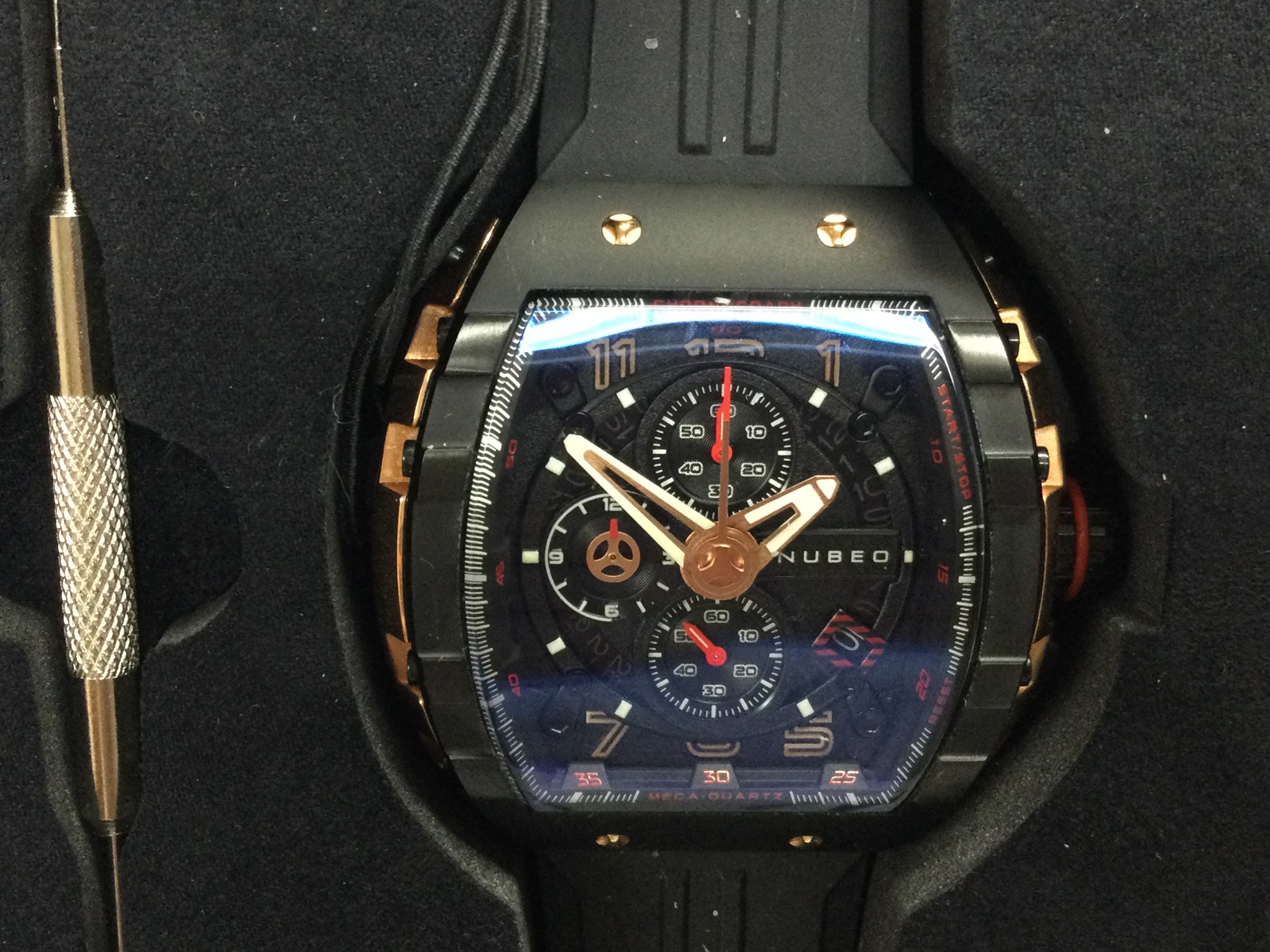 A Nubeo Magellan limited edition want in box with all paperwork and additional strap. Seen running Postage B