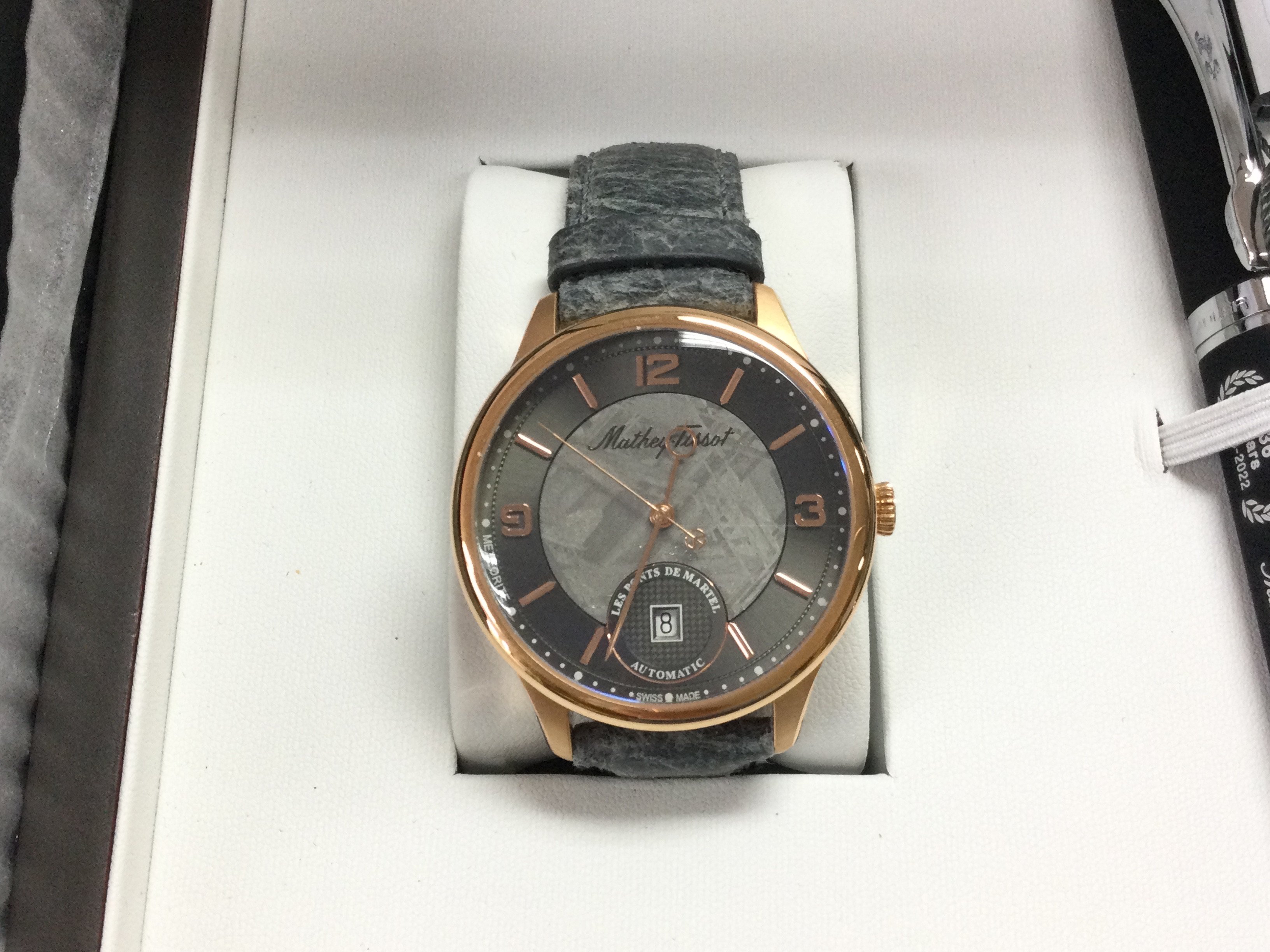 A Mathew Tissot Ltd edition automatic watch in box. Nice condition and seen running. Postage B