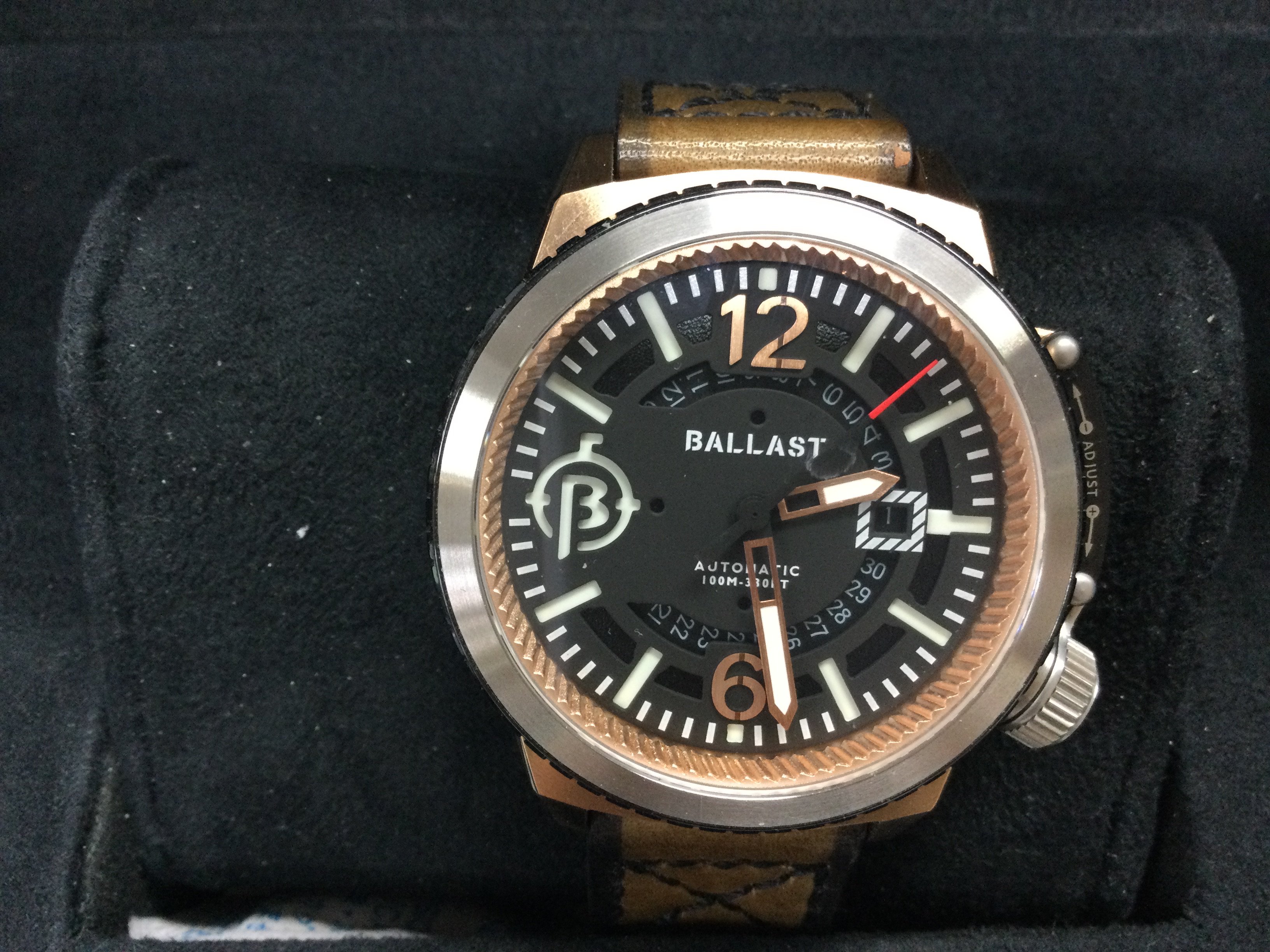 A Ballast automatic gents wrist watch with box and papers. In good condition and seen working. Postage B