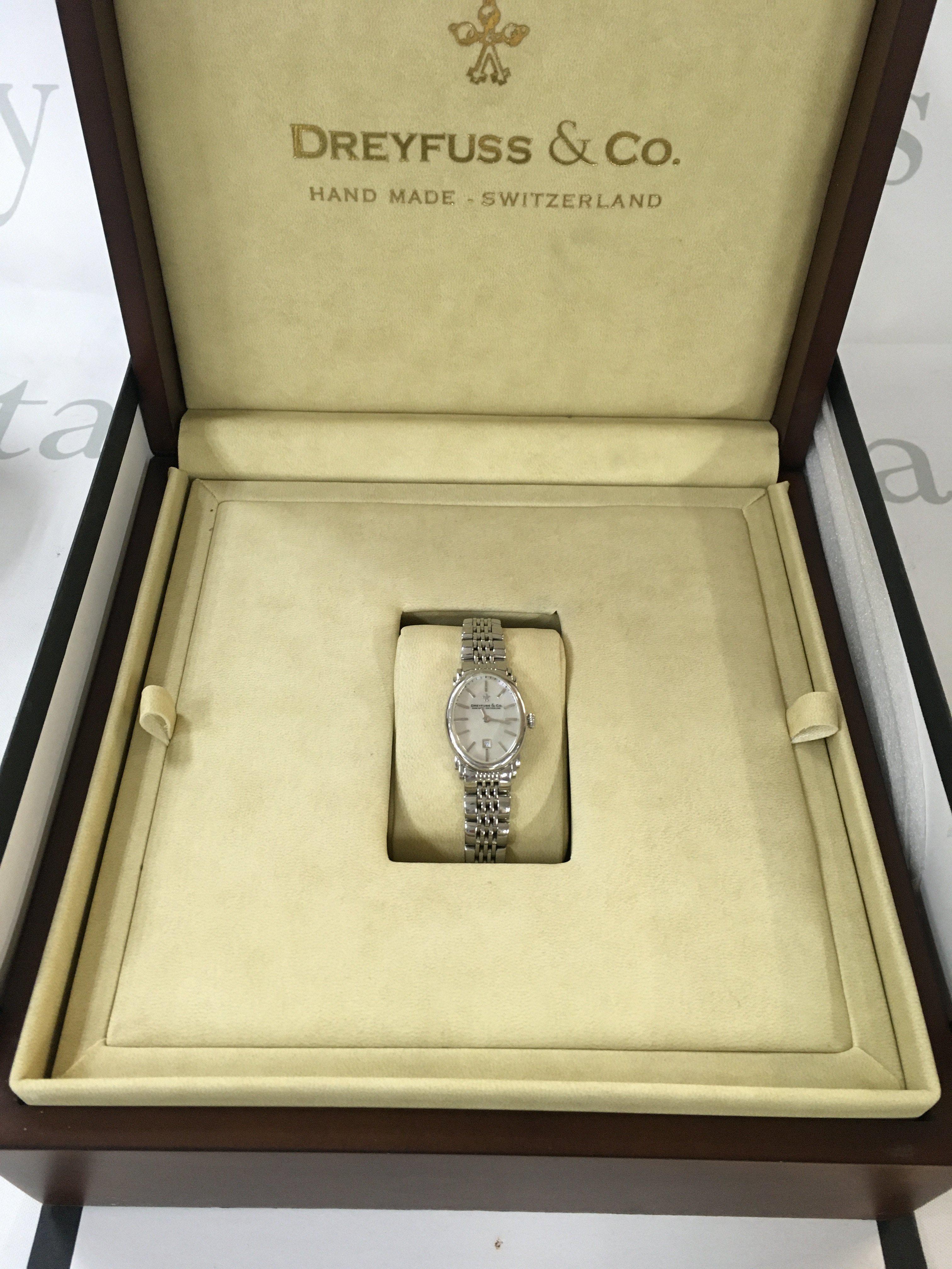 A boxed ladies dreyfusse & Co watch.