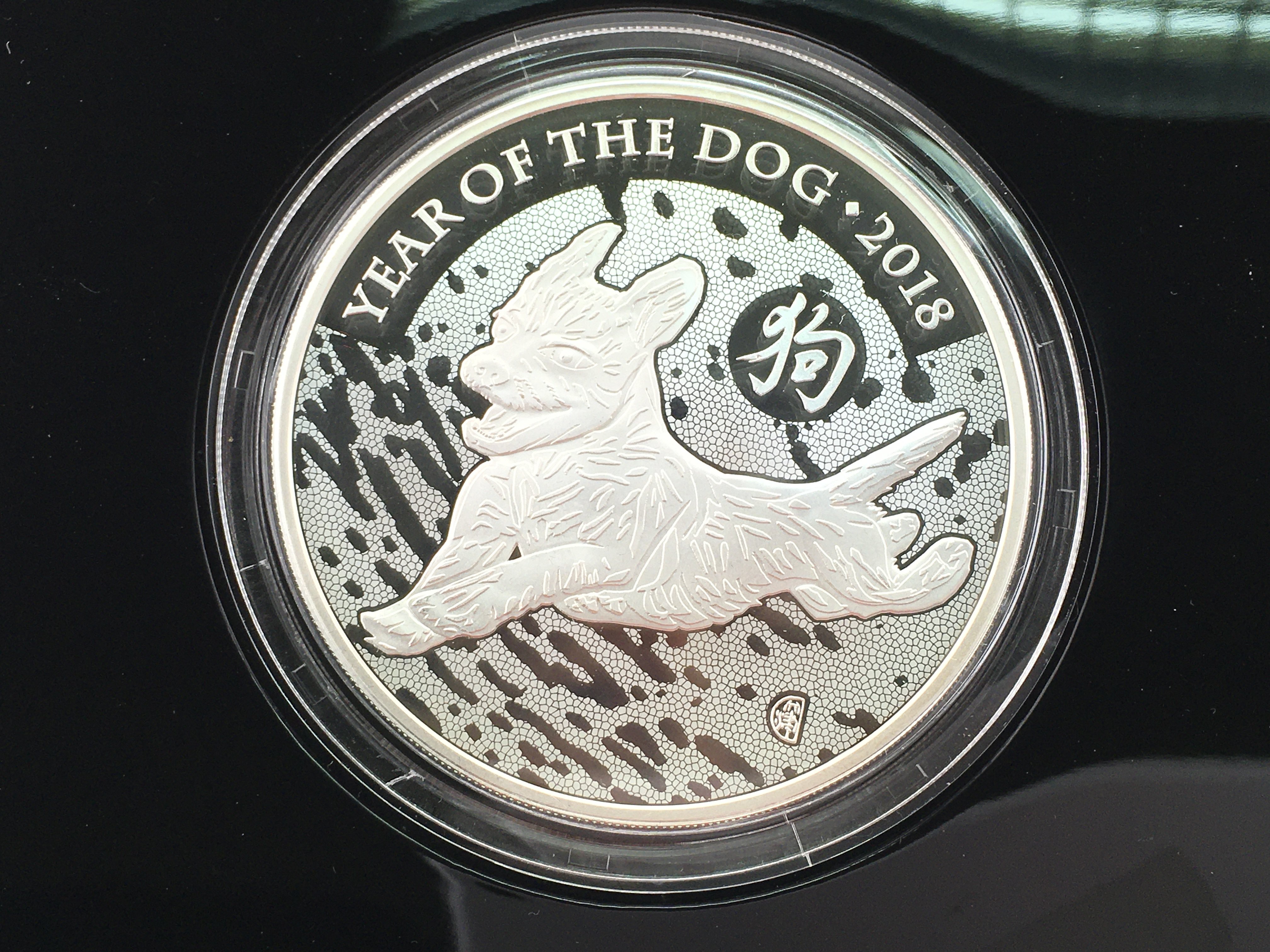 2018 Lunar year of the Dog 5oz silver proof coin with COA Postage B
