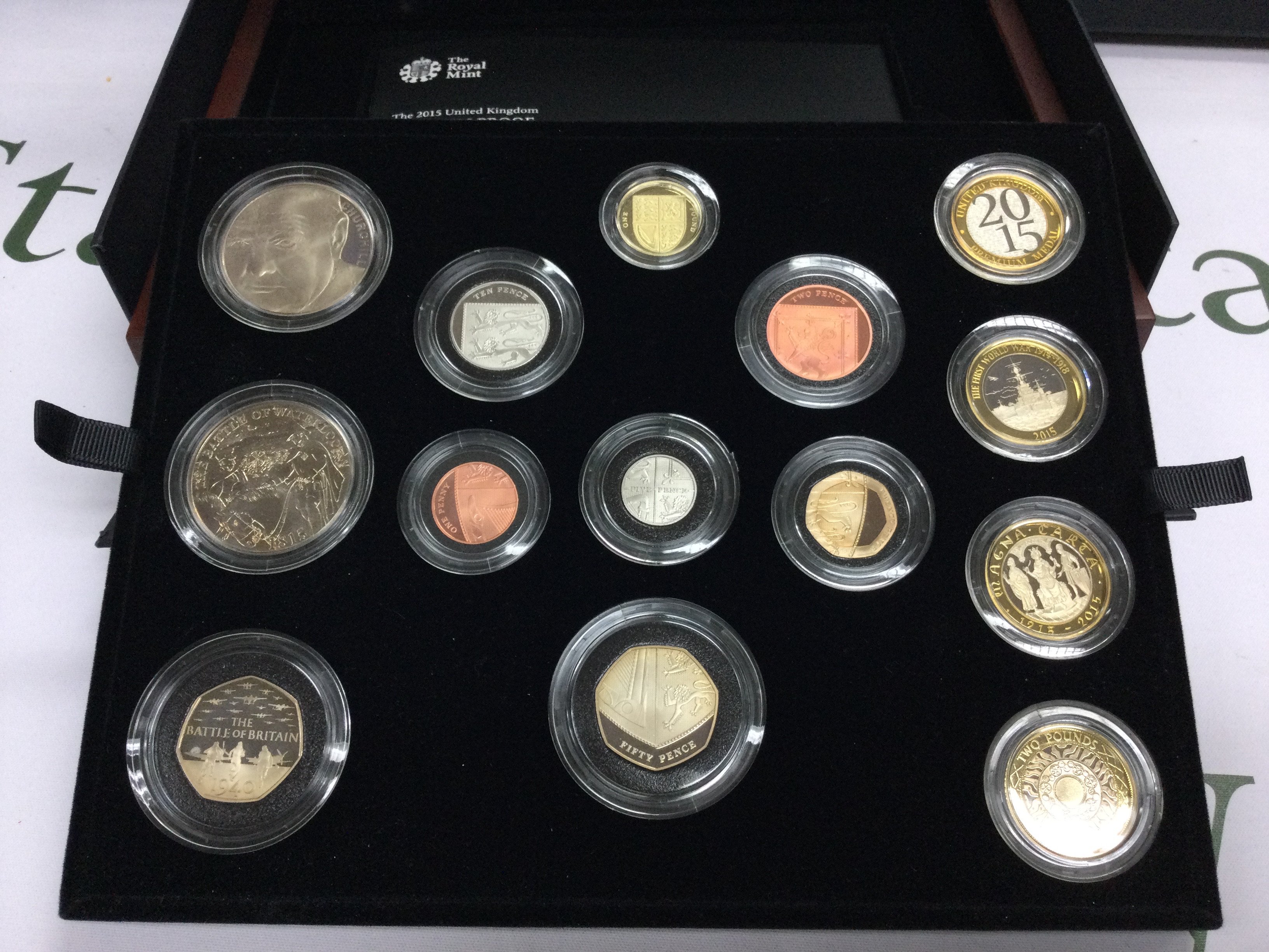 2015 United Kingdom premium proof coin set. Postage B