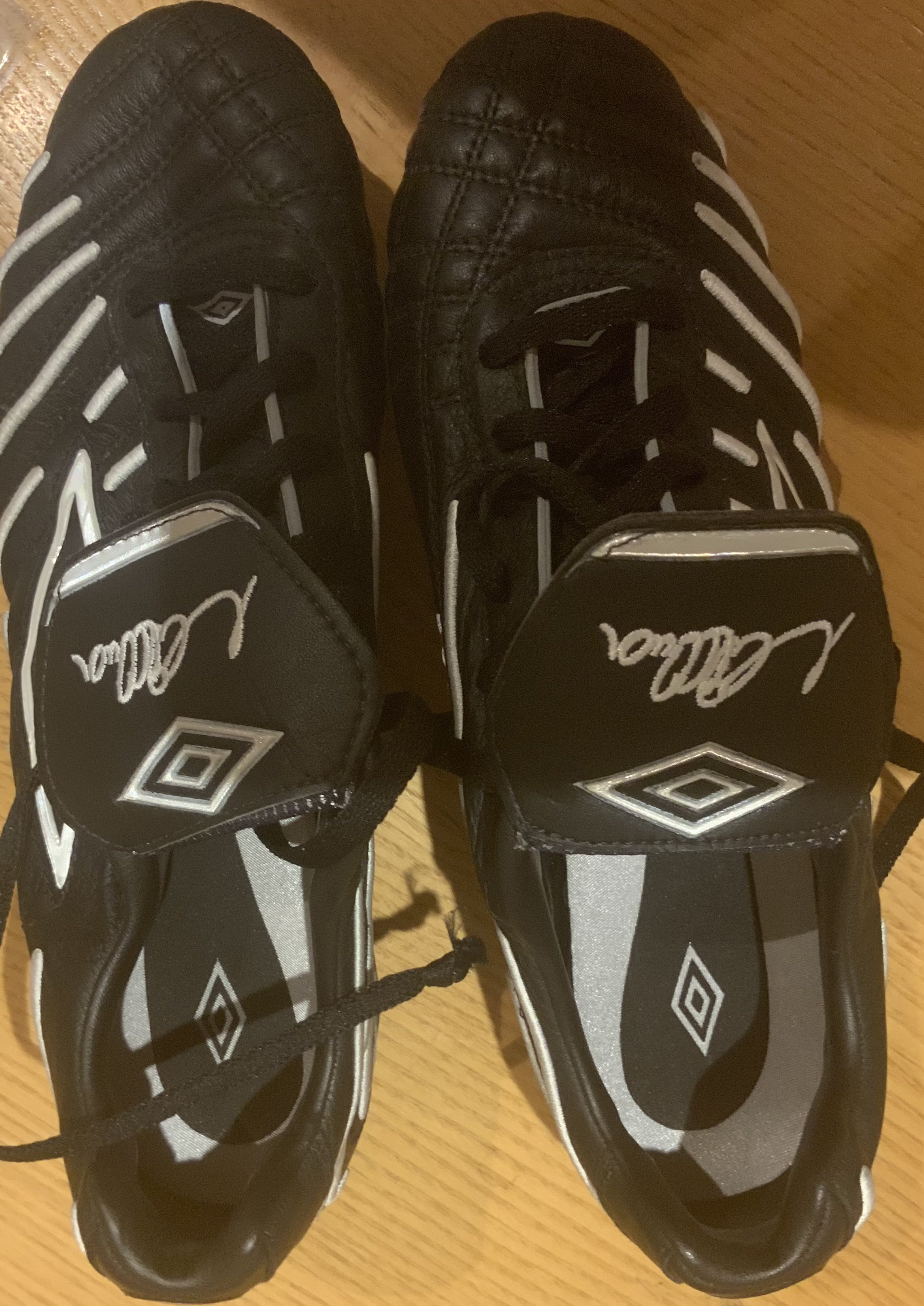 England Match Worn Michael Owen Football Boots: COA signed by player without dedication. Includes two press photos of Owen wearing the boots in Euro 2000 v Rumania.