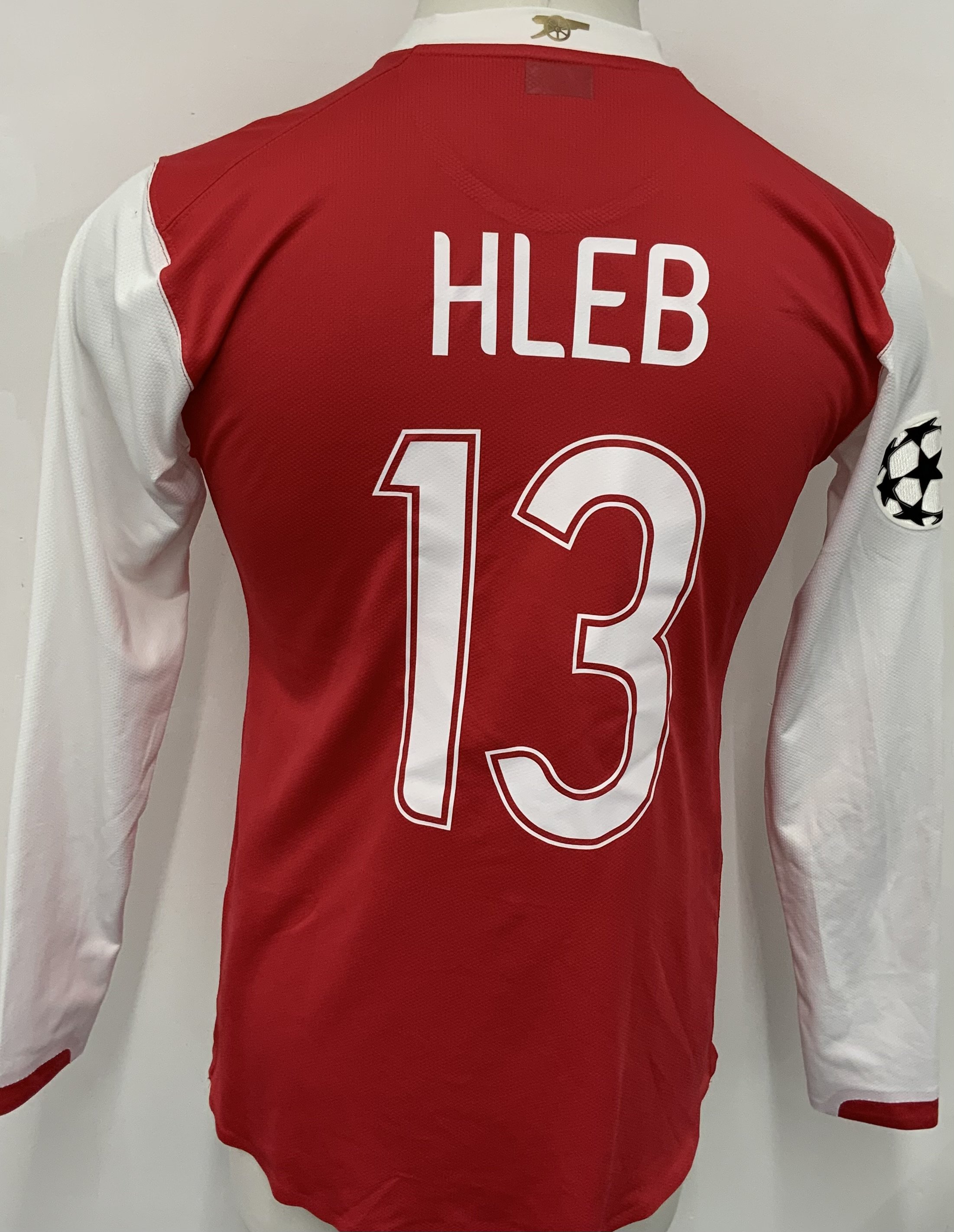Arsenal 2006 - 2007 Home Match Worn Football Shirt: Red and white long sleeve  Nike shirt with Champions League badging to sleeve. Hleb 13 to rear.
