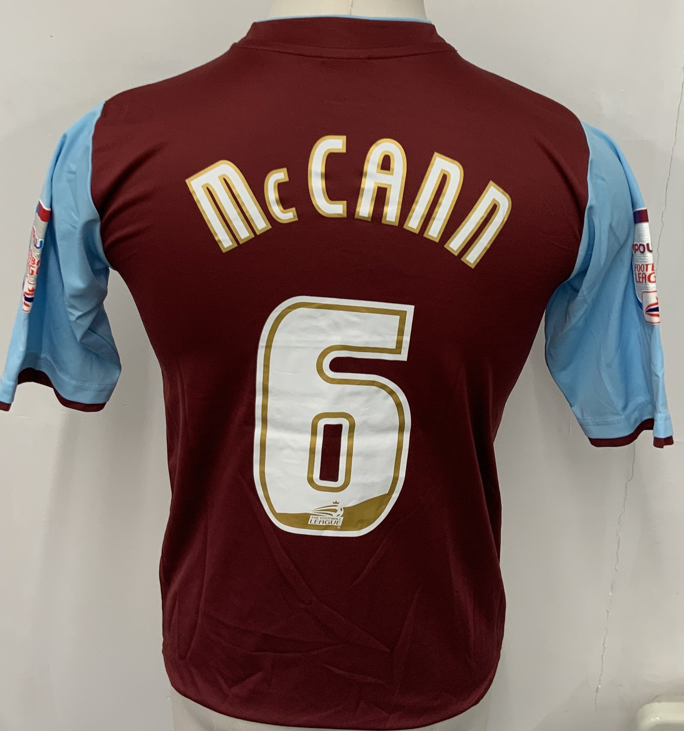 Burnley 2012 - 2013  Match Worn Football Shirt: Claret short sleeve Premier Range sponsored shirt with NPower Football League badging to arms. Number 6 McCann to rear. 