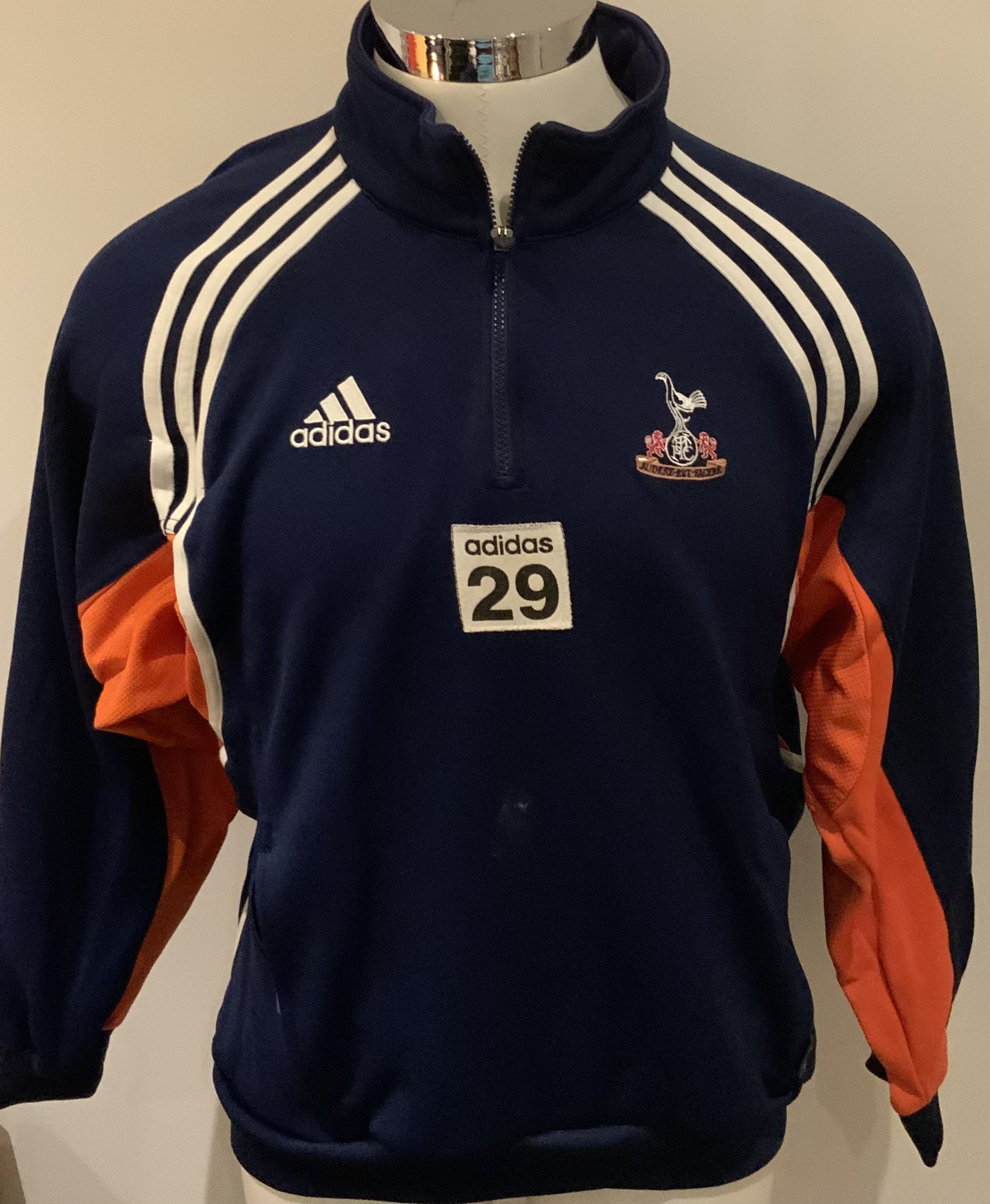 Tottenham 2000 - 2001 Football Players Training Kit: Number 29 used by Simon Davies. Comprises of fleece, rain jacket and training top. (3)