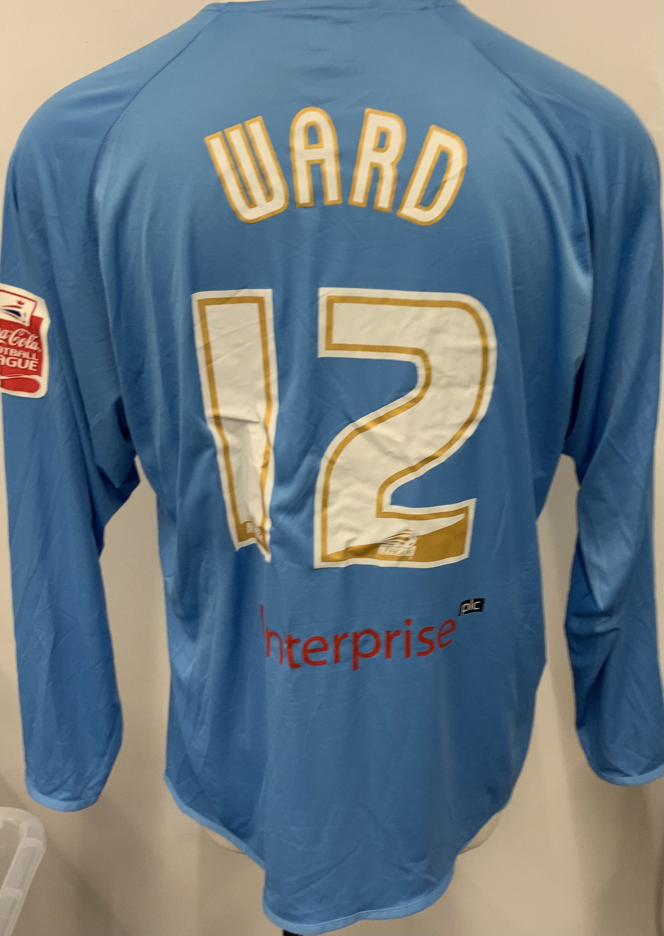 Preston 2005 - 2006 Match Worn Football Shirt: Blue long sleeve shirt. Number 12 Ward. Coca Cola League badging. 